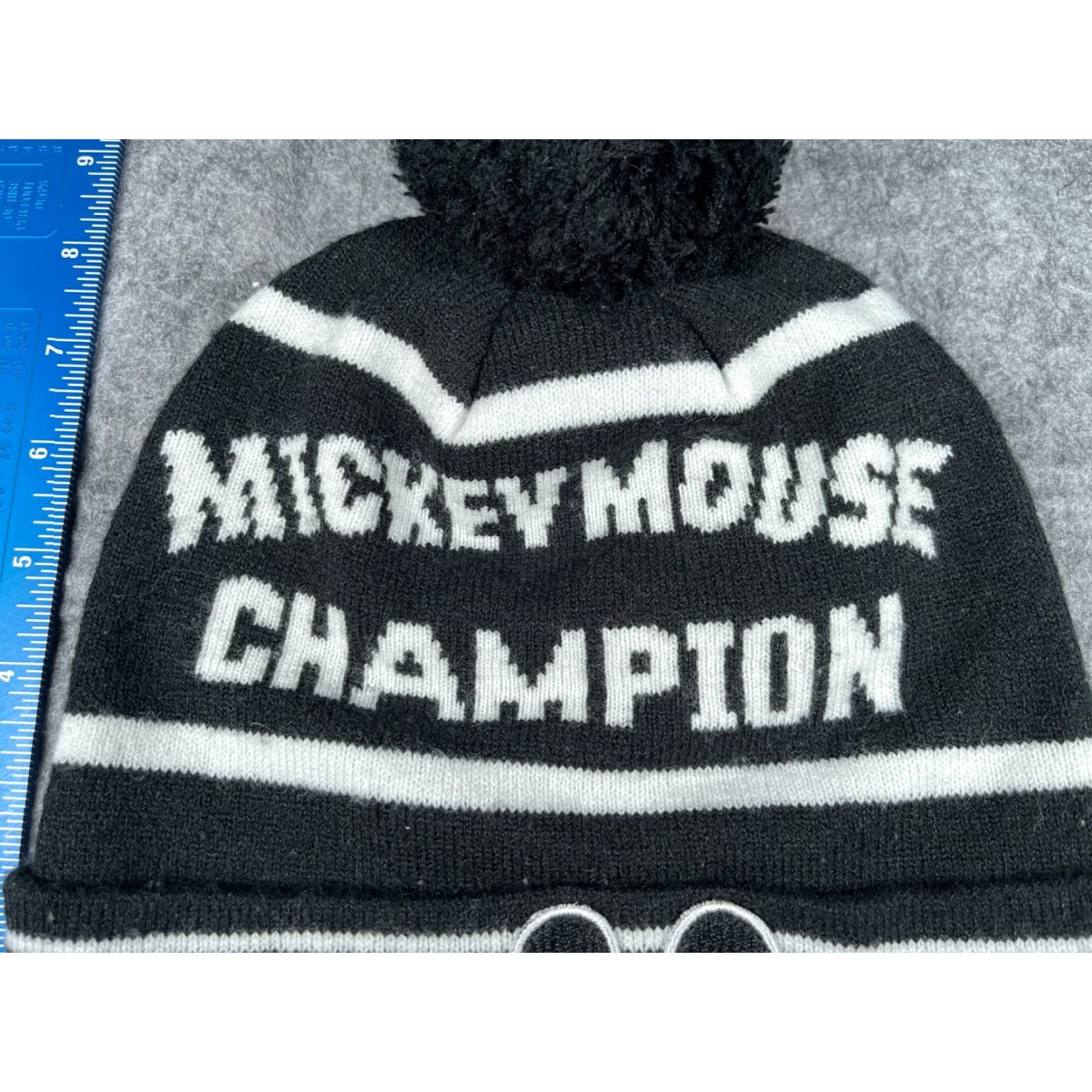 Disney VINTAGE: Disney x Neff Mickey Mouse Champion Beanie Toque Adult OneSize Black Acrylic Pom Size ONE SIZE - 3 Thumbnail