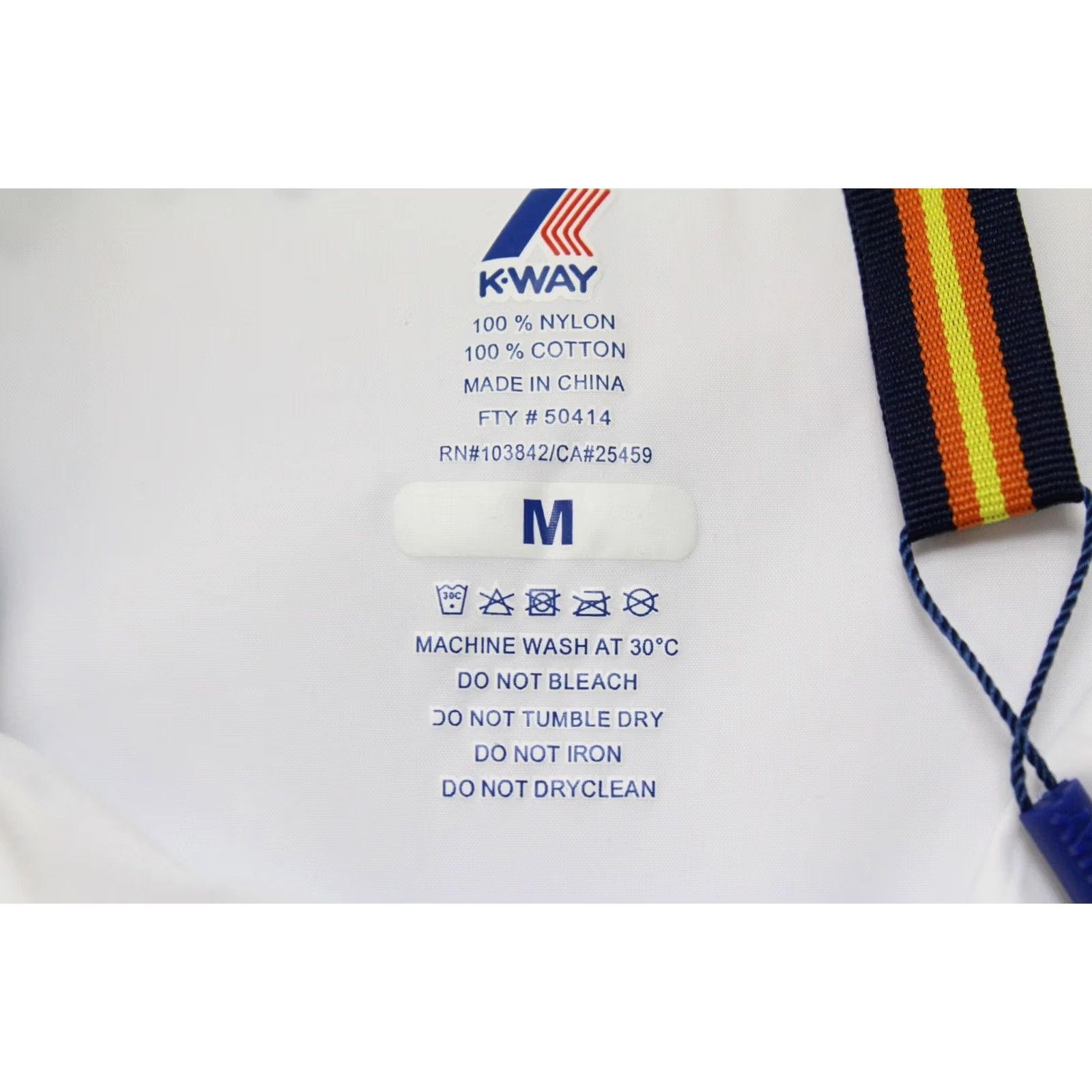 K-Way K-Way Raoul Jersey Jacket Men's MEDIUM Snap Button Polo Collar White Thin Jacket Size US M / EU 48-50 / 2 - 7 Thumbnail
