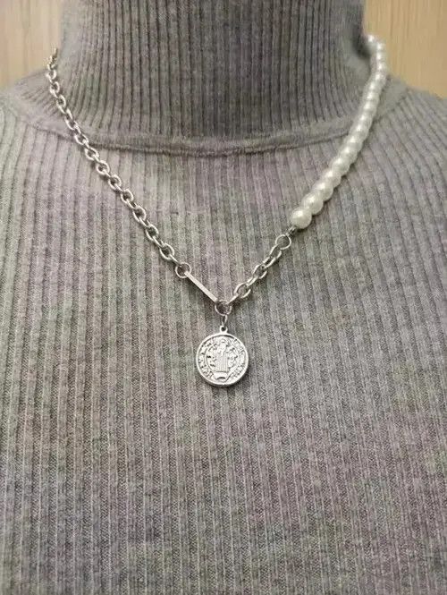 Jewelry x Vintage Titanium Steel Necklace Chain in Silver, Men's