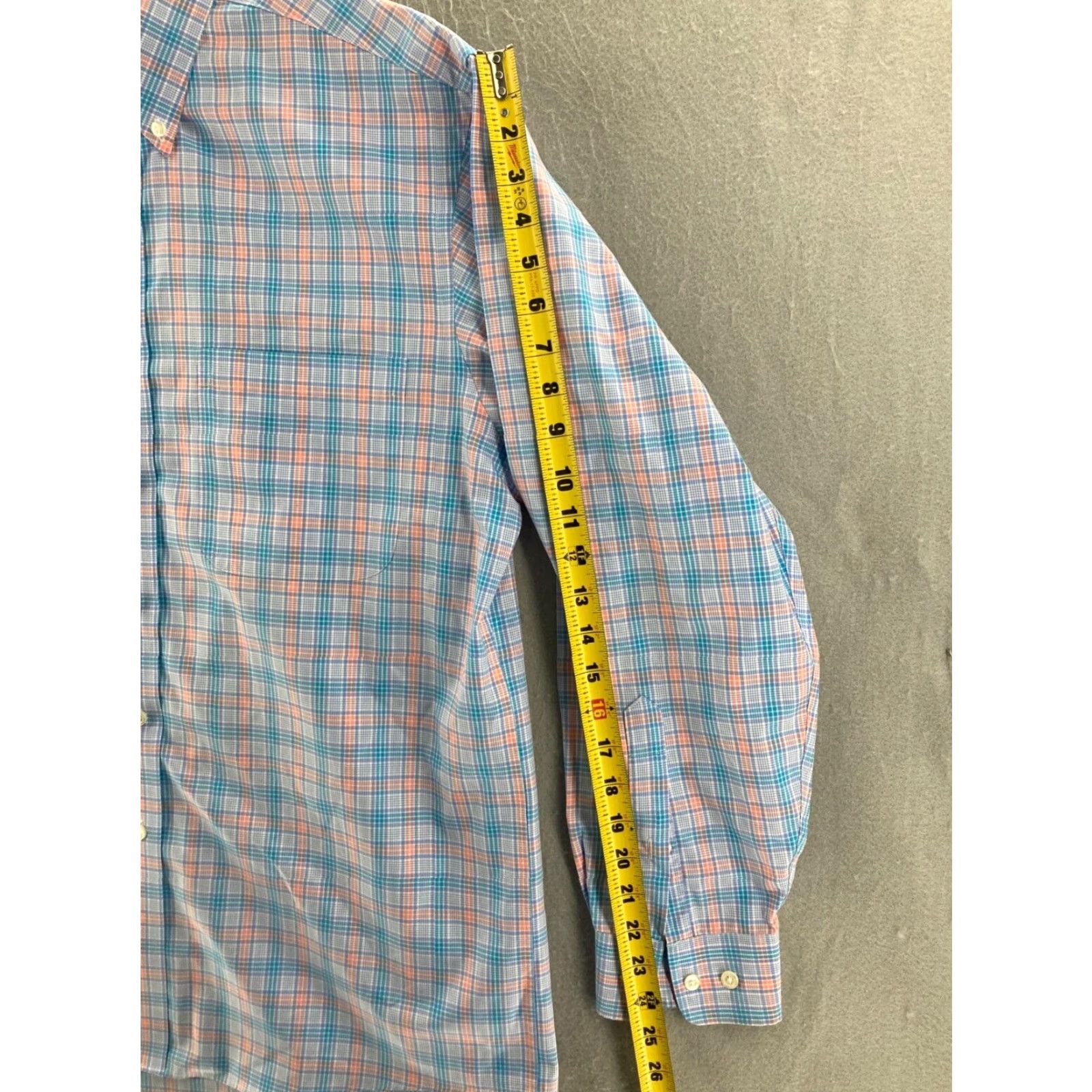 Jos. A. Bank Jos. A. Bank Traveler Shirt Mens Medium Plaid Colorful Stripes Dress Shirt Button-Down Long Sleeve Travel Multicolor Cotton Knit Regular Fit Shirt Size US M / EU 48-50 / 2 - 4 Thumbnail