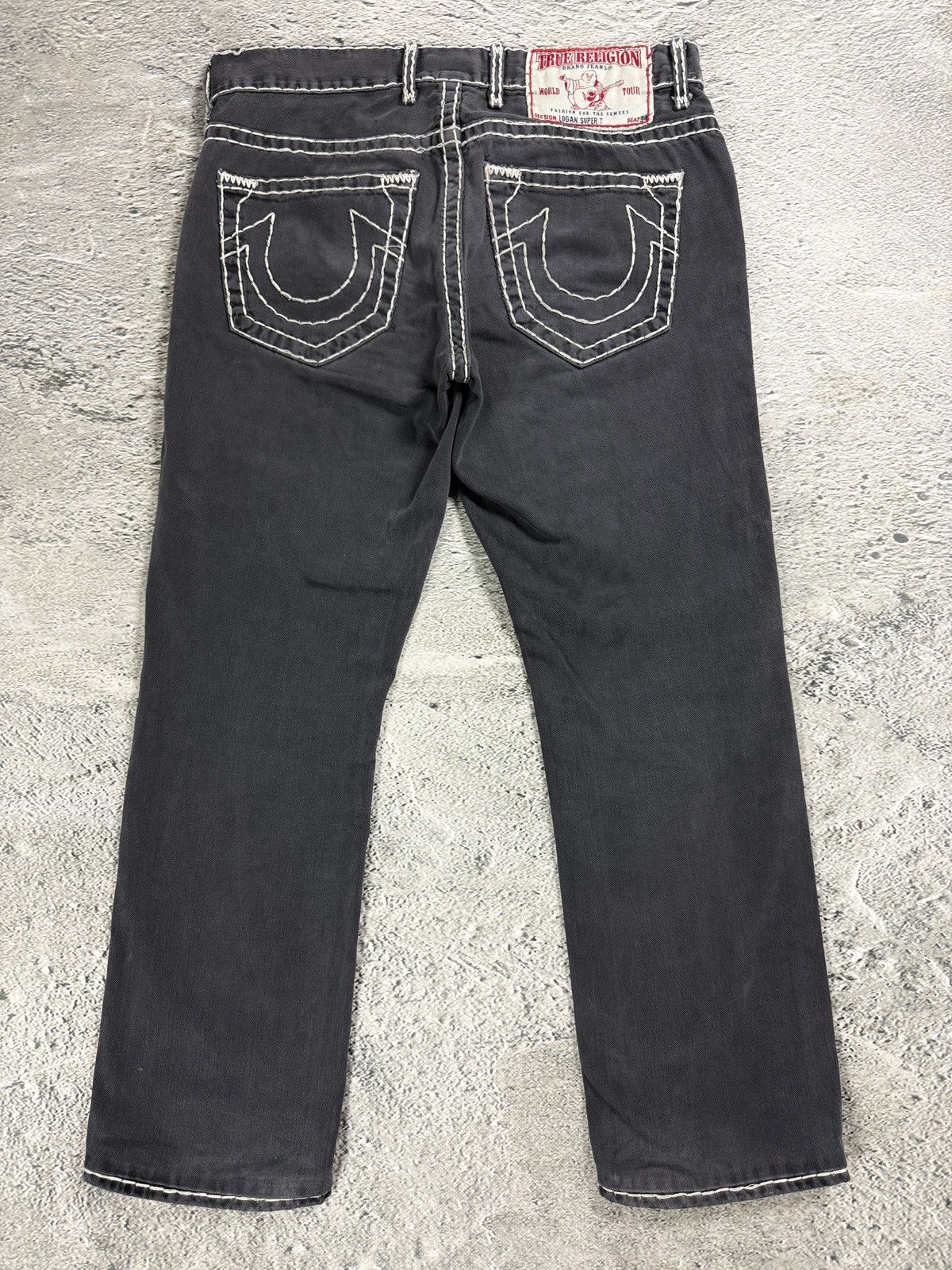 True Religion True Religion black jeans white thick stitching Y2K Logan Size US 36 / EU 52 - 1 Thumbnail