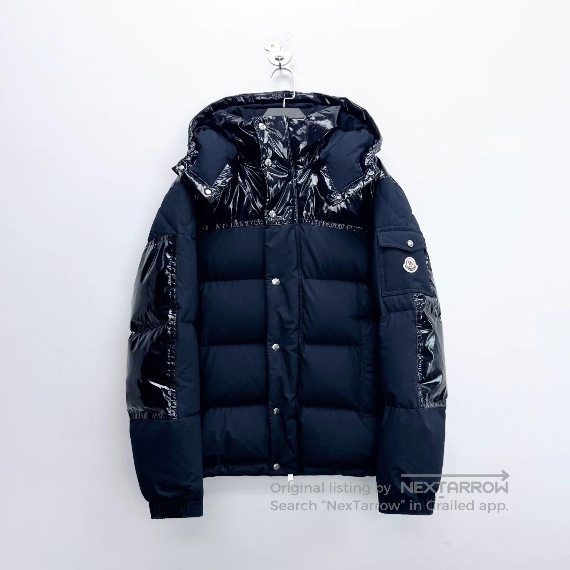 Moncler Moncler Dark blue quilted, shiny waterproof zip-up hoodie Size US XXL / EU 58 / 5 - 1 Thumbnail