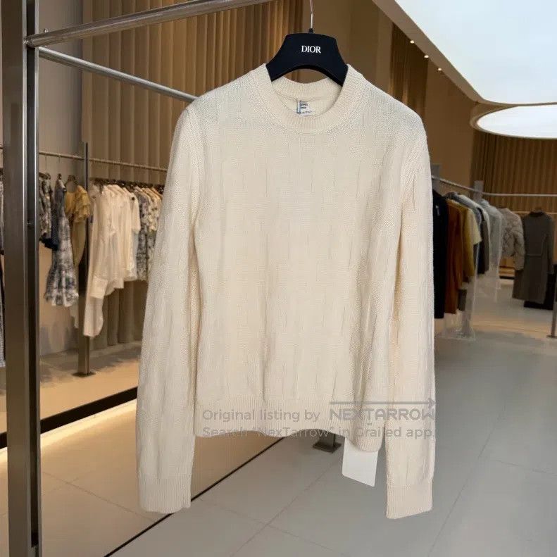 Hermes Hermes Cream White Wool Twill H Sweater Size XS / US 0-2 / IT 36-38 - 1 Thumbnail
