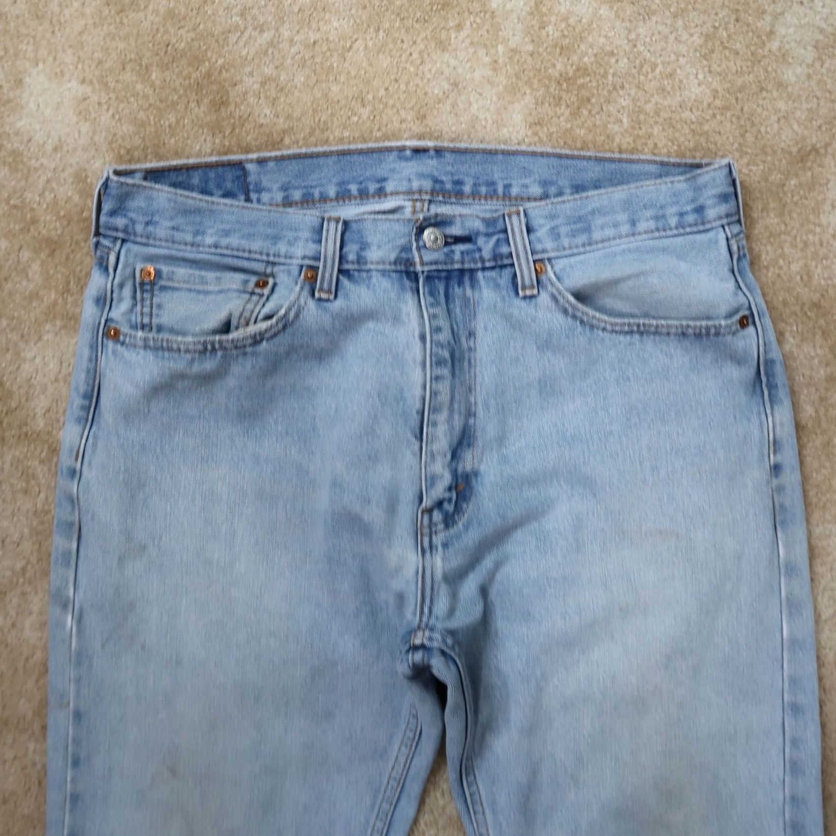 Levi's Levi's 505 Regular Fit Straight Jeans Men's 36x32 Blue Denim Distressed 5-Pocket Design Size US 36 / EU 52 - 4 Thumbnail