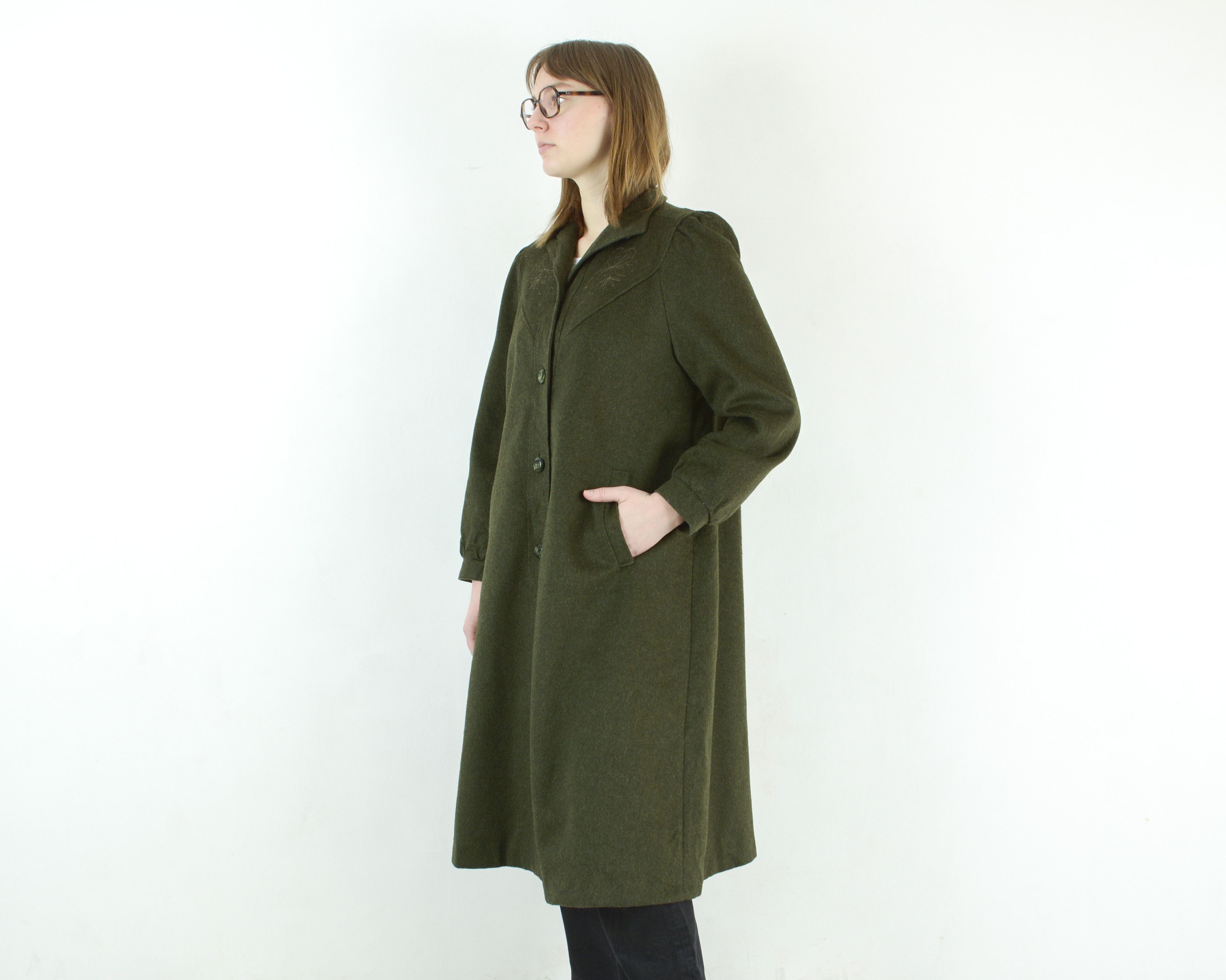 Vintage 70s Sport Loden Wool Coat M Jacket Overcoat Mac Trachten Size M / US 6-8 / IT 42-44 - 3 Thumbnail