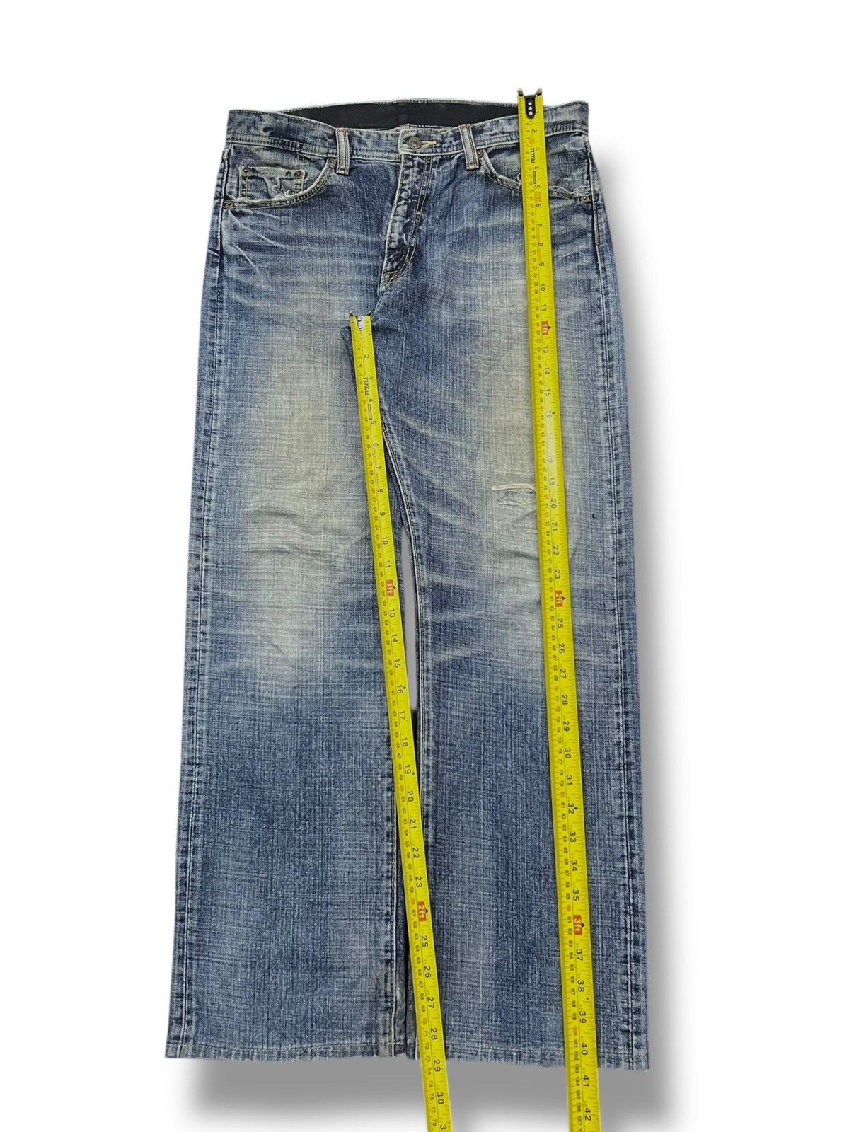 Japanese Brand Loose Vintage 00s GL HEART Japan - Faded Blue Wash Jeans Size US 35 - 16 Thumbnail