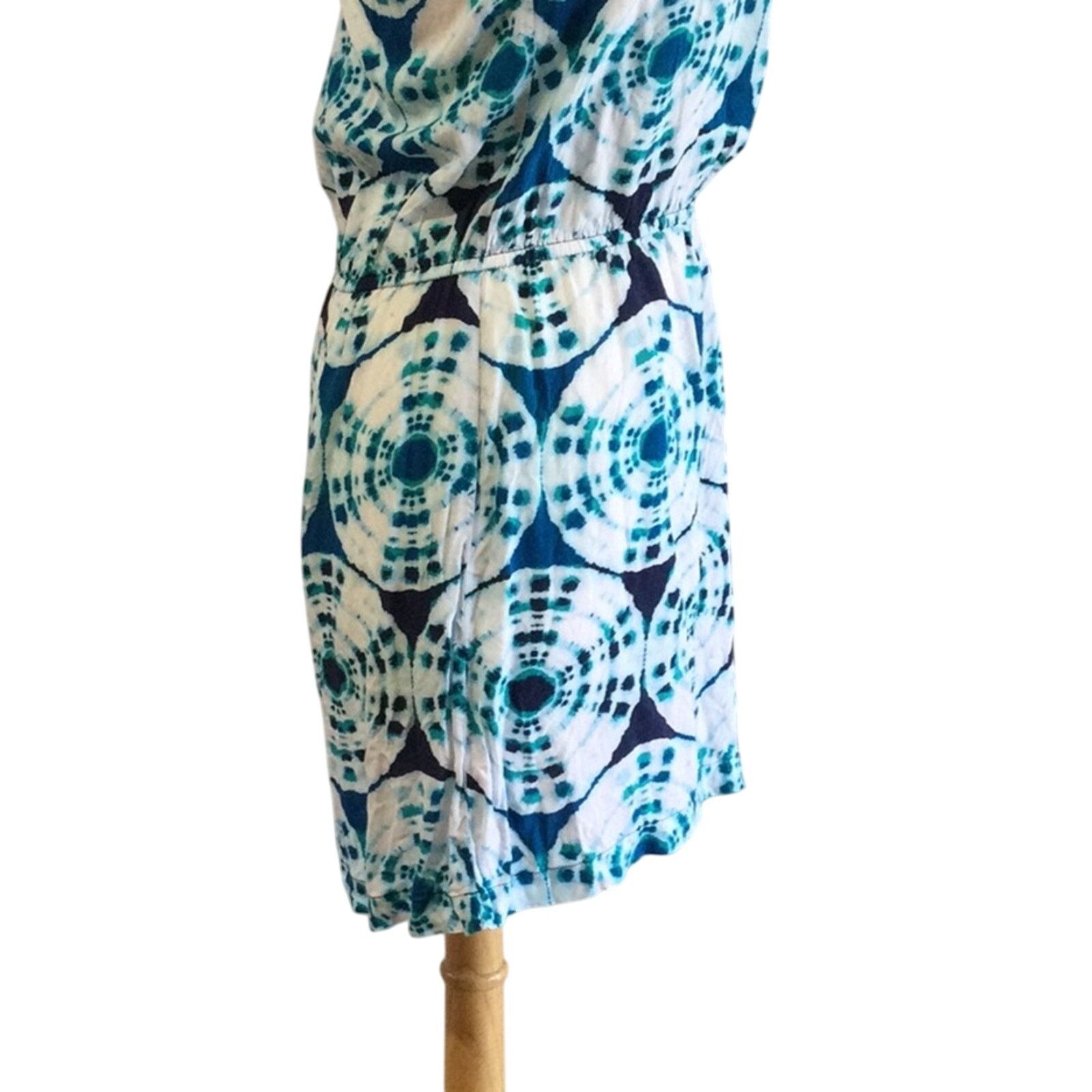 Banana Republic Banana Republic Blue/White Elastic Waist A-line Dress Size M Size M / US 6-8 / IT 42-44 - 6 Thumbnail