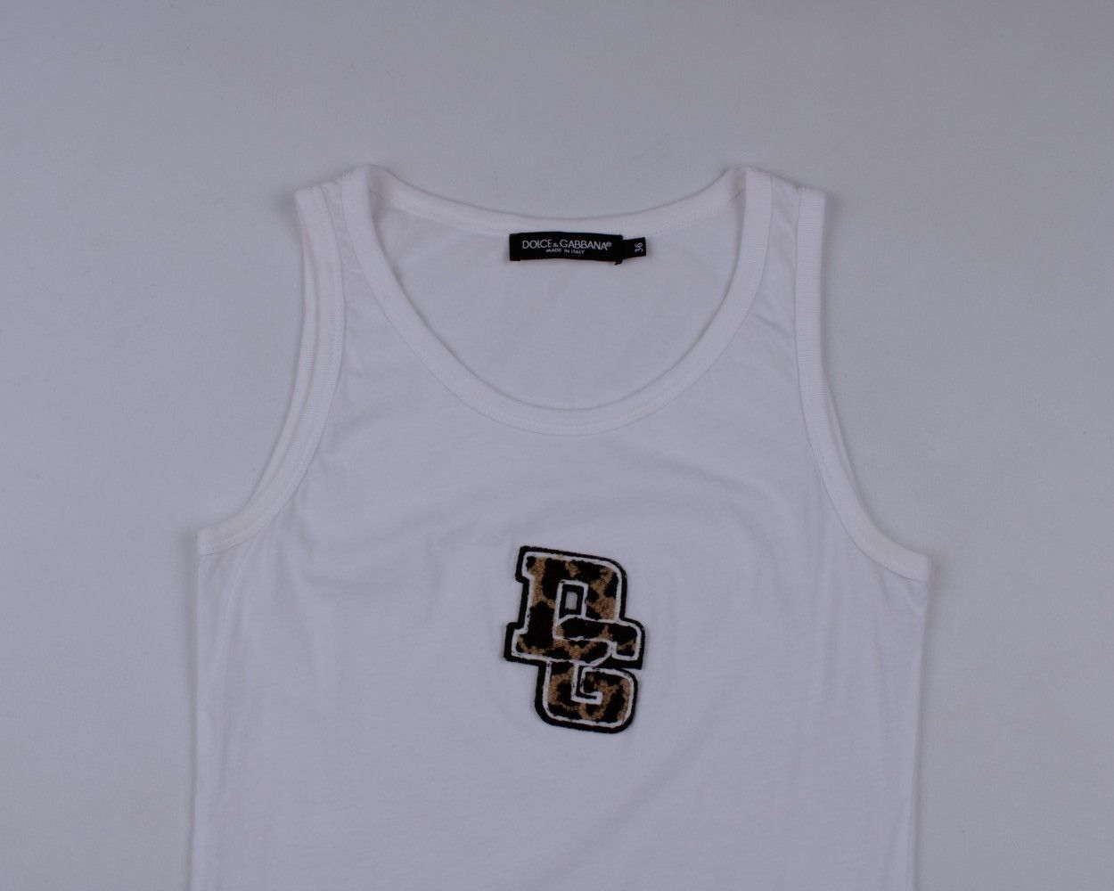 Designer × Dolce & Gabbana DOLCE & GABBANA DG Logo Stretches Tank Top Sleeveless Size S / US 4 / IT 40 - 7 Thumbnail