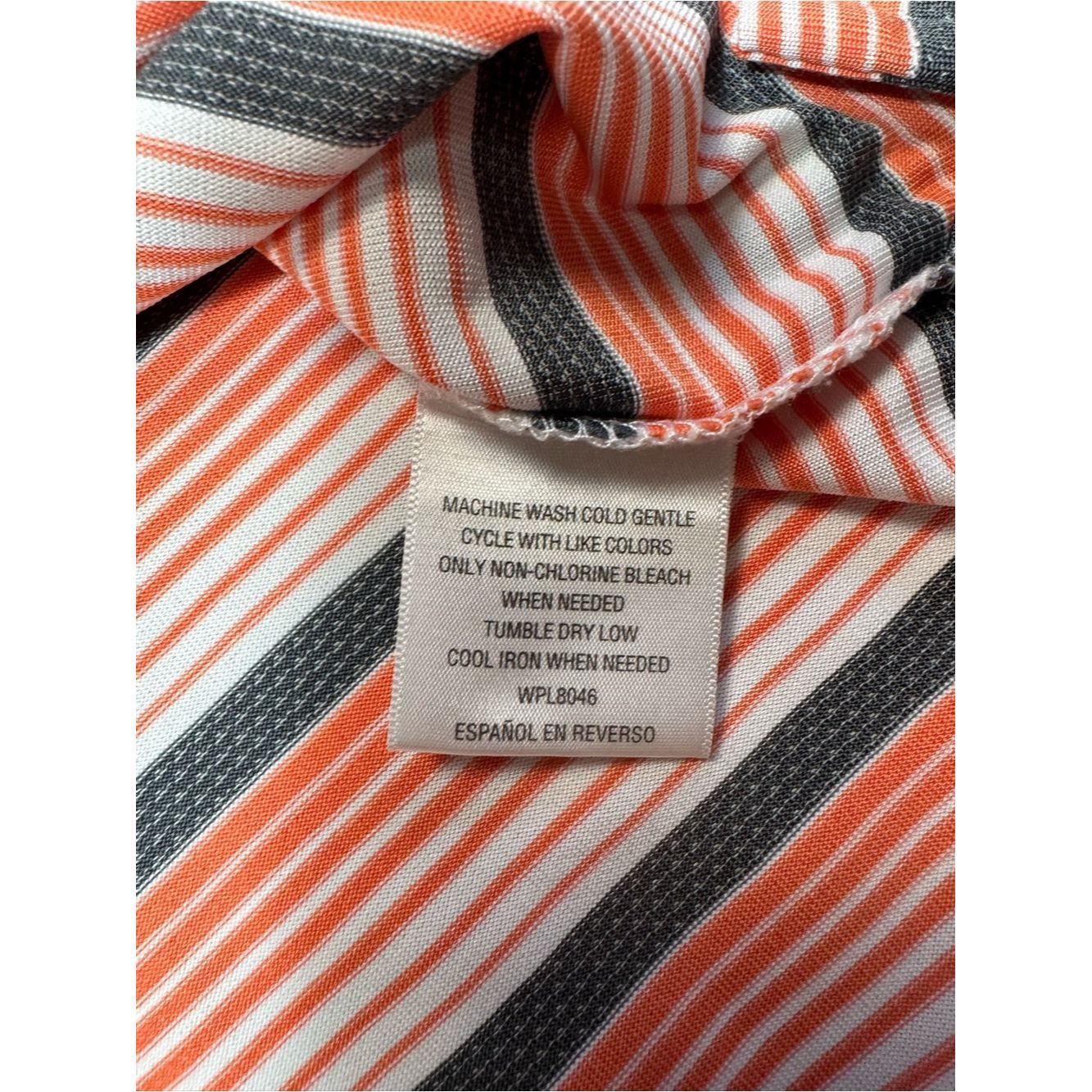 Greg Norman Greg Norman For Tasso Elba Orange Dark Grey Striped Polo Sh Size US L / EU 52-54 / 3 - 8 Thumbnail