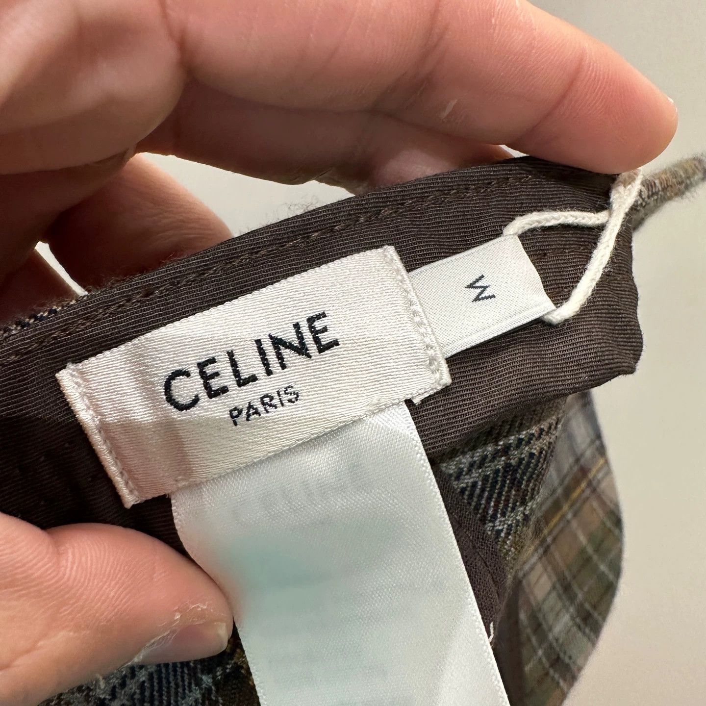 Celine Celine feb249 Tartan Triomphe Logo cashmere cap M Size ONE SIZE - 6 Thumbnail