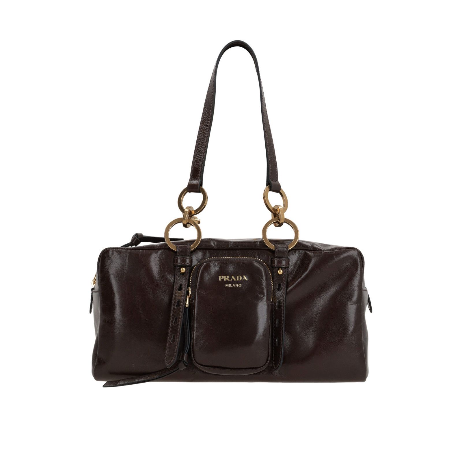 Prada PRADA Dangle Medium Dark Brown Top Handle Bag New & Authenti Size ONE SIZE - 1 Thumbnail