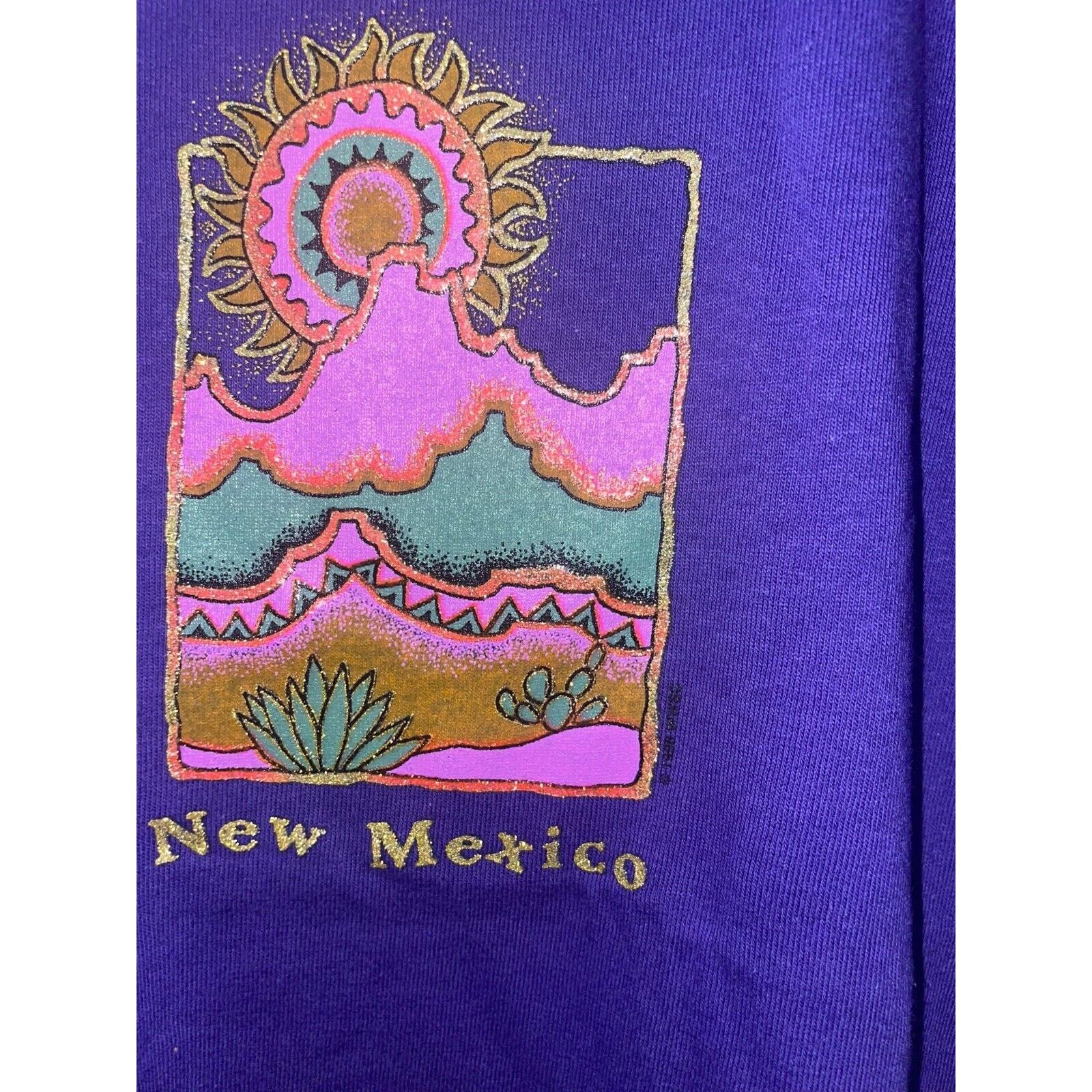 Vintage Women Vintage New Mexico Shirt Desert Purple Tee 90s large Size L / US 10 / IT 46 - 5 Thumbnail