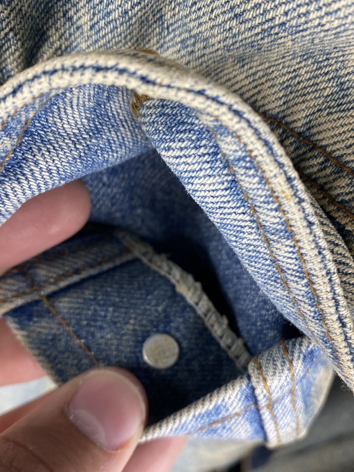 Levi's × Vintage 80s🔥Levis 598 Usa Blue Dirty Vntg Insulated Denim Jacket Size US L / EU 52-54 / 3 - 13 Thumbnail