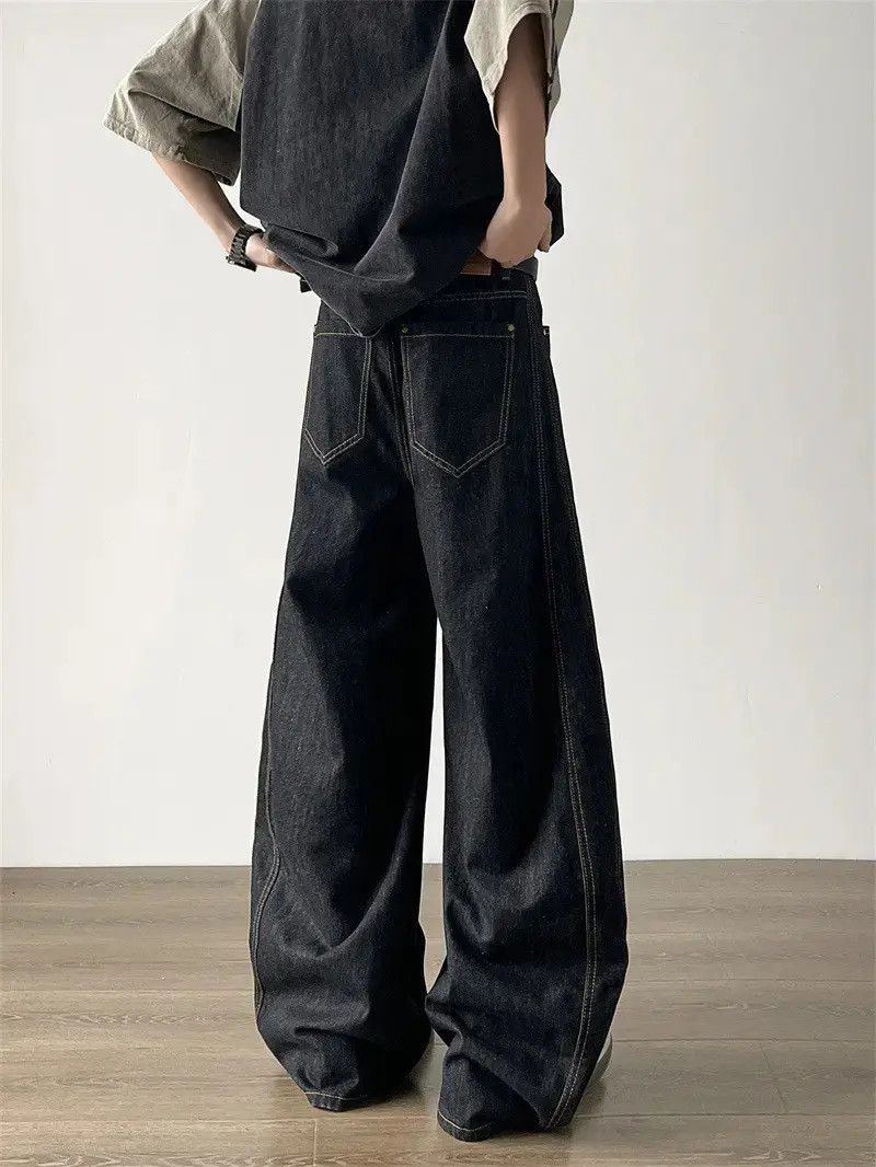 Japanese Brand Retro loose wide leg slightly flared jeans Size US 32 / EU 48 - 5 Thumbnail