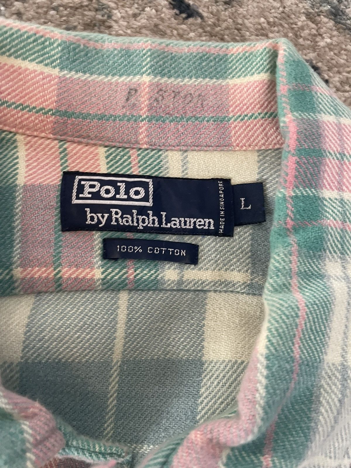 Polo Ralph Lauren × Vintage Vintage Plaid Flannel Chores Shirt Size US L / EU 52-54 / 3 - 4 Thumbnail