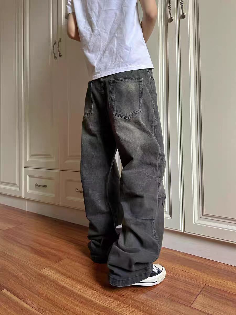 Japanese Brand × Jean High Street Smokey Grey Straight Leg Loose Frayed Jeans Size US 32 / EU 48 - 2 Thumbnail