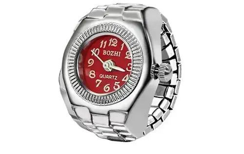 Jewelry Finger Watch Ring Adjustable Ring in Silver, Men's