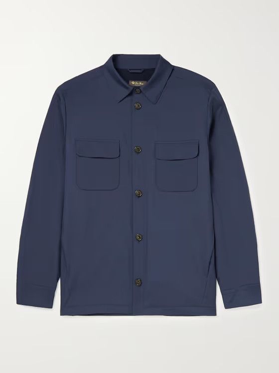 image of Loro Piana O1Srvl11E0424 Overshirt In Navy, Men's (Size Large)