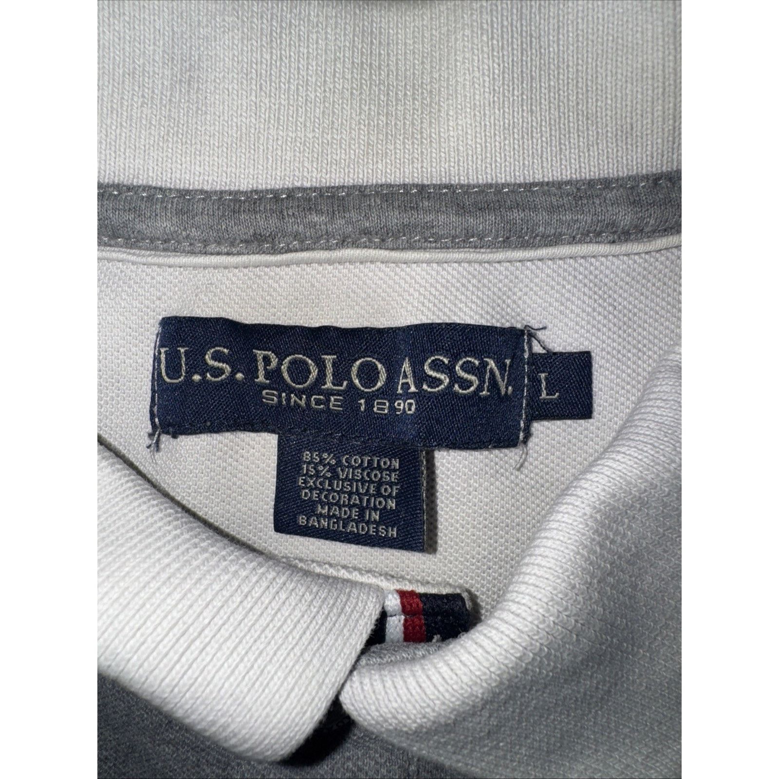 U.S. Polo Assn. USPA Polo Assn Grey Embroidered Patch Polo Shirt L 22x26 Size US L / EU 52-54 / 3 - 4 Thumbnail