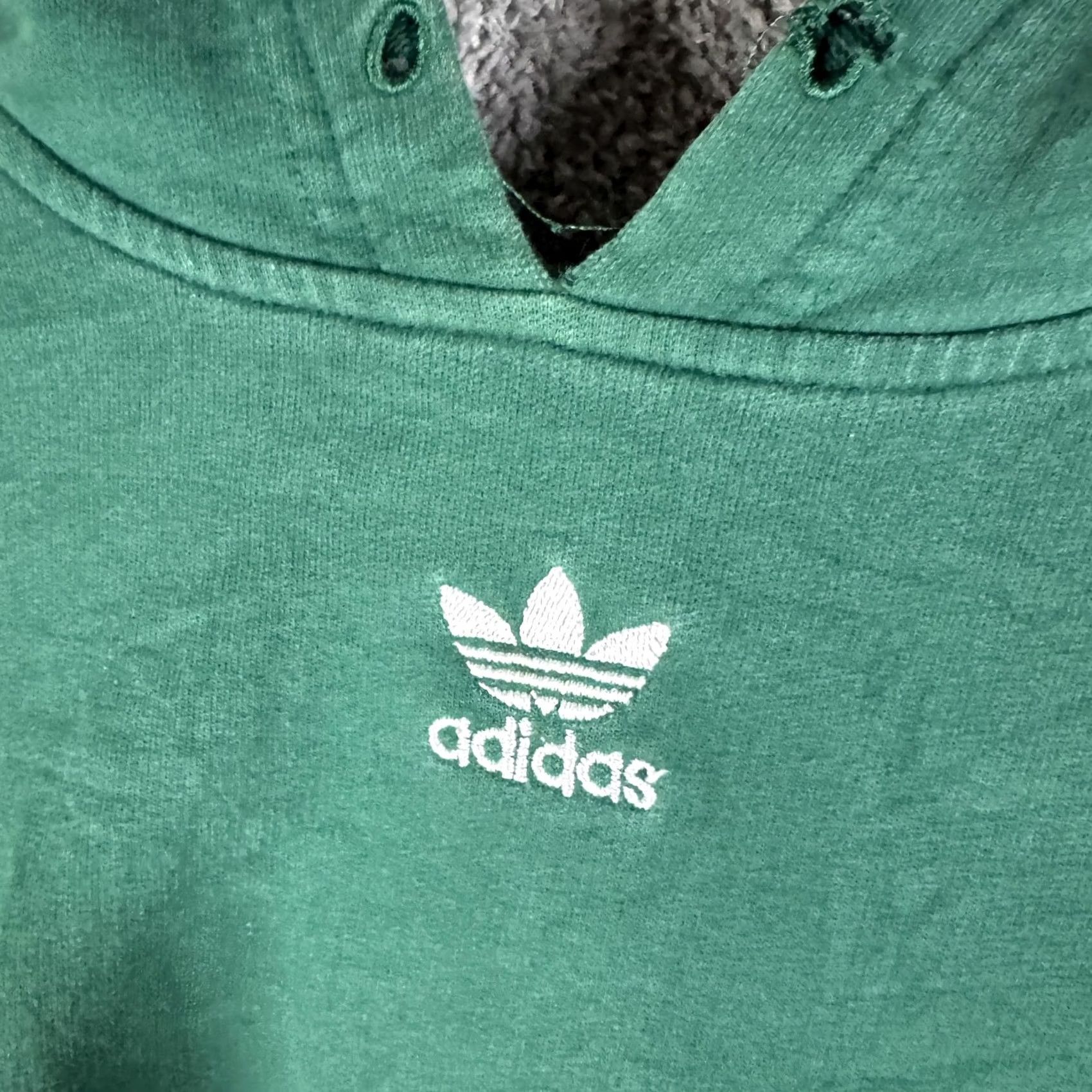 Adidas adidas Hoodie Womens Small Green Cropped 3-Stripes Trefoil Pullover Originals Size S / US 4 / IT 40 - 6 Thumbnail