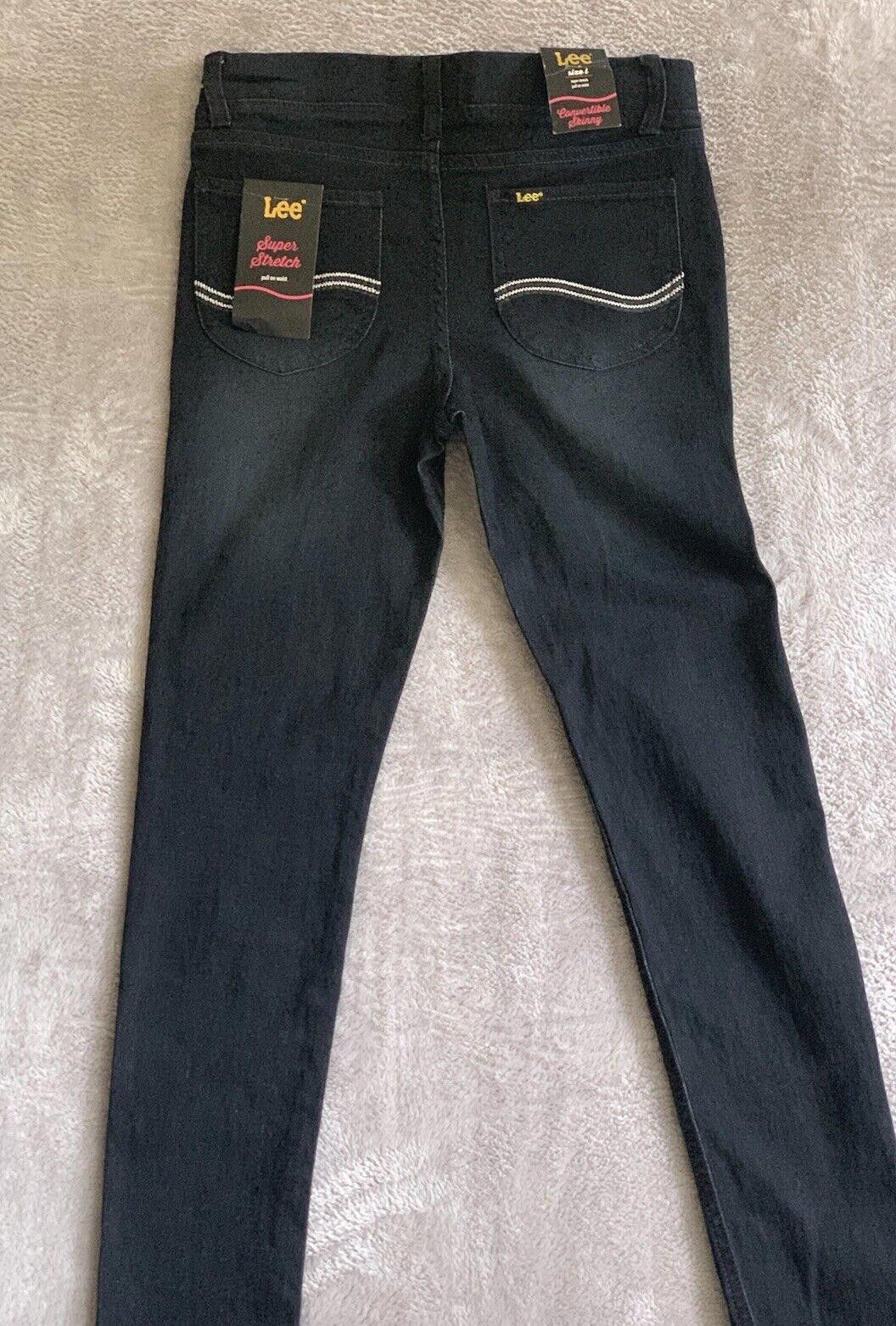Lee NWT Lee Black Straight Leg Jeans Sz L Super Stretch Pull On Size 36" / US 14 / IT 50 - 2 Thumbnail