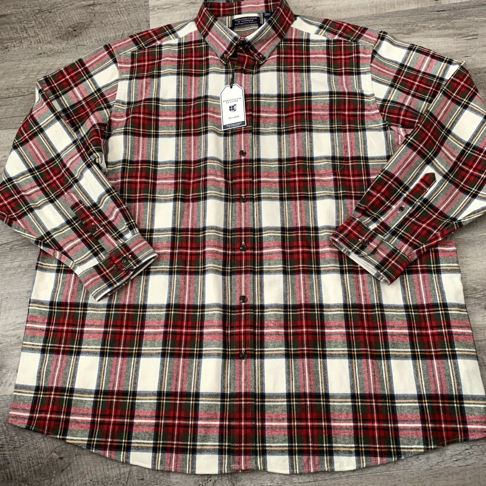 Roundtree & Yorke Roundtree & Yorke Portuguese Flannel Shirt Mens 3XLT Soft Blue Plaid Casual Button-Up 100% Cotton Size US XXL / EU 58 / 5 - 3 Thumbnail