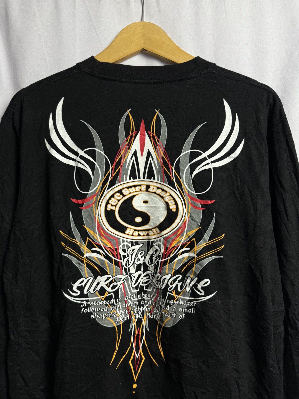 Yasuyuki Ishii Japanese Tribal Poem Surf Design Long Sleeve Size US L / EU 52-54 / 3 - 2 Thumbnail