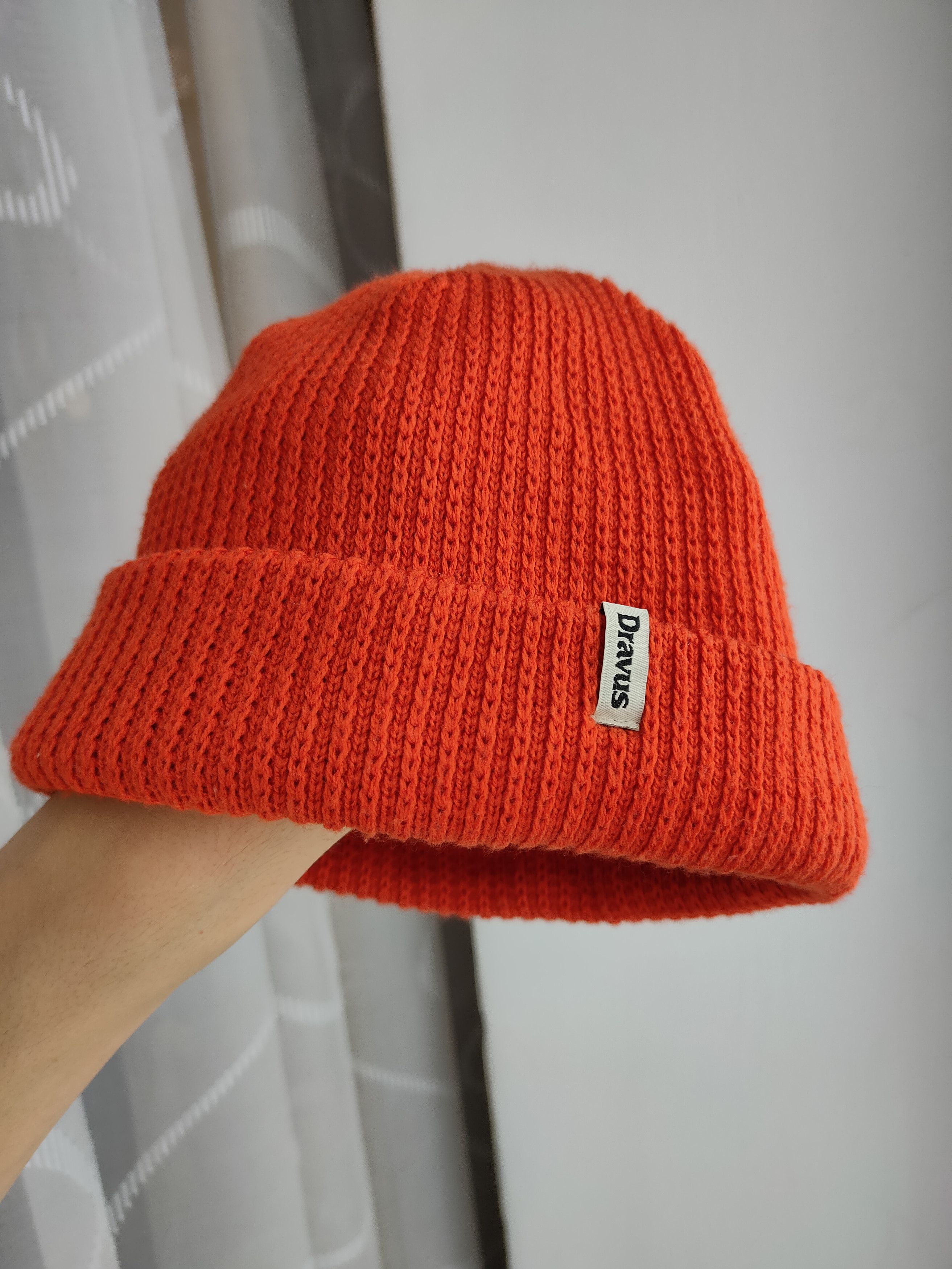 Dravus Dravus knitted orange beanie hat Size ONE SIZE - 5 Thumbnail