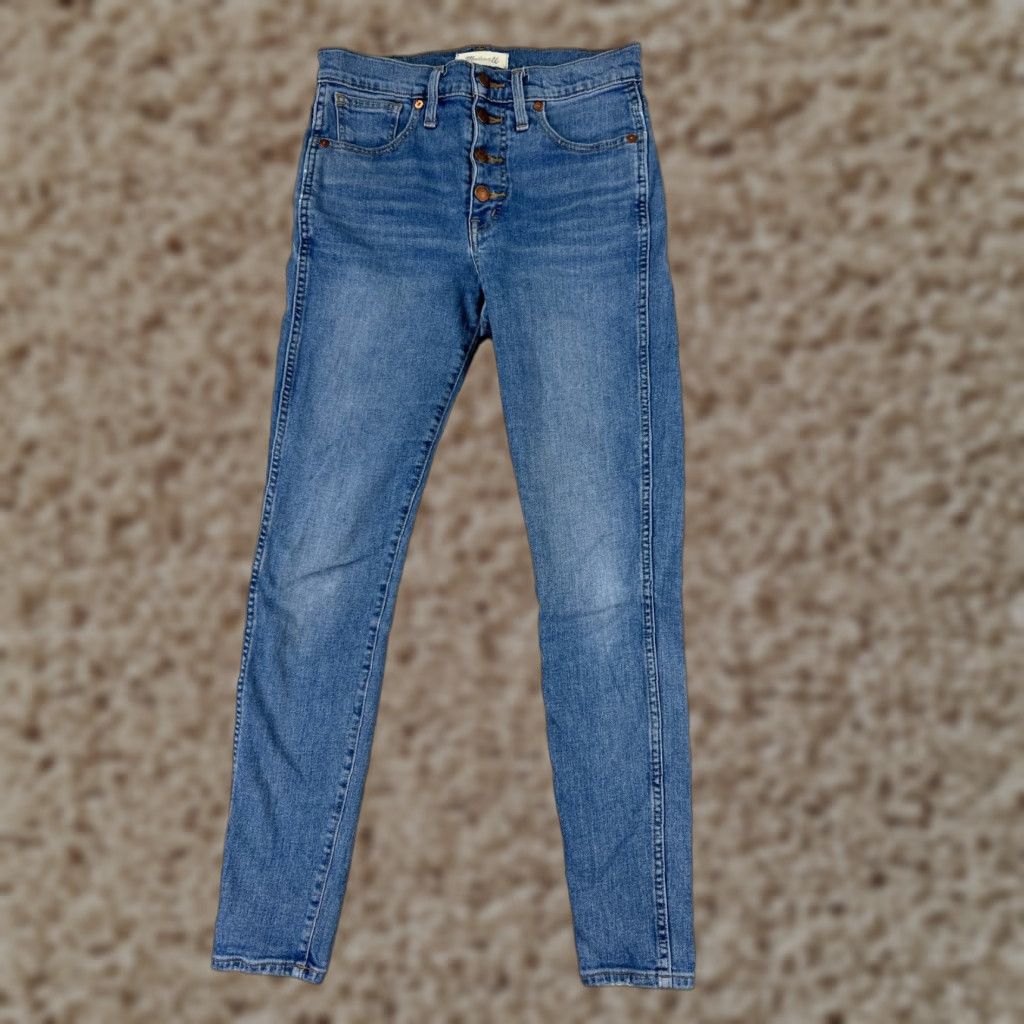 Madewell Madewell Jeans Womens 27 Blue Denim High Rise Skinny Leg Cotton 27x27 Jeans Women's 27 Blue 10" Rise Size 27" / US 4 / IT 40 - 1 Thumbnail