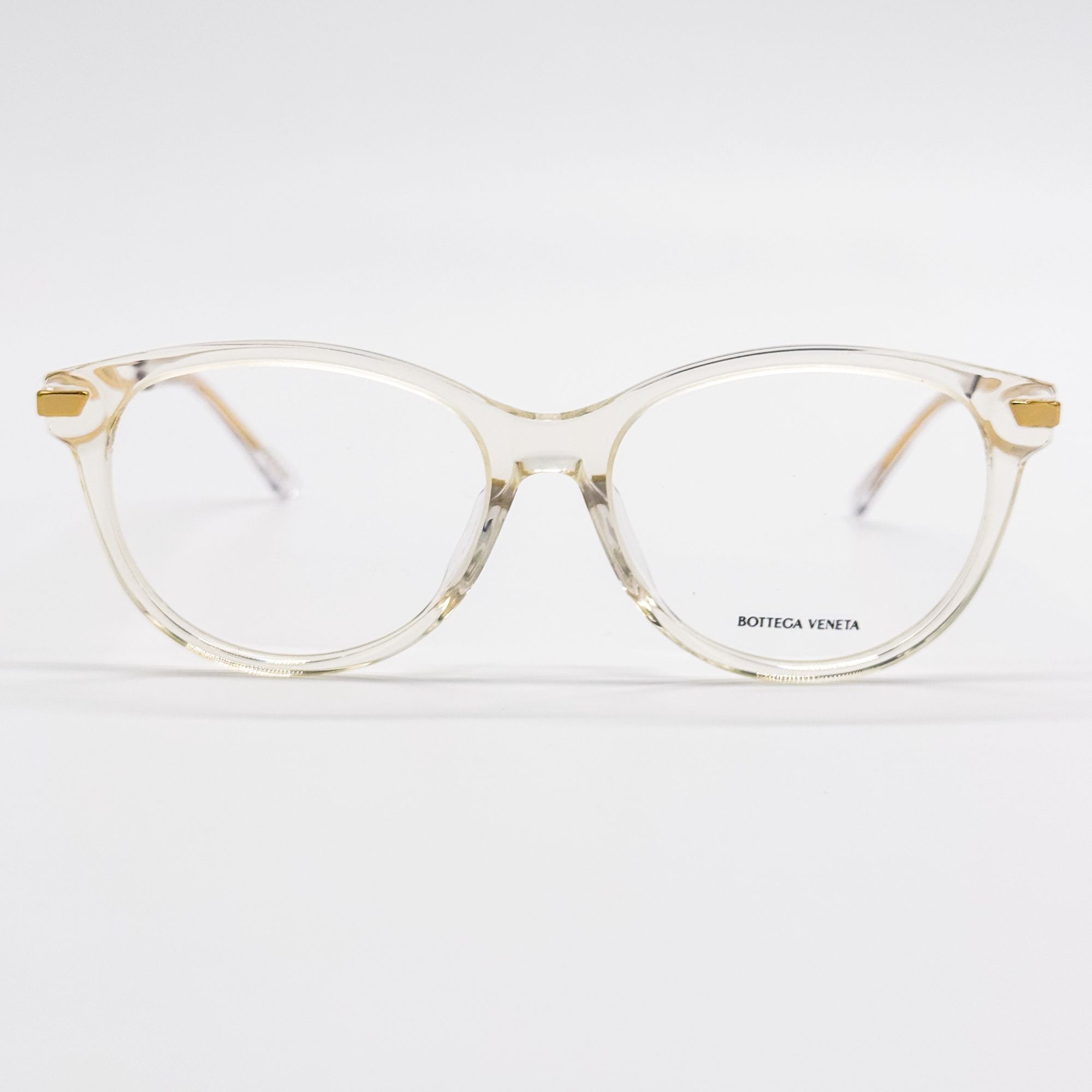 Bottega Veneta NEW BOTTEGA VENETA EYEGLASSES BV1039O 003 ROUND BEIGE TRANSP Size ONE SIZE - 3 Thumbnail