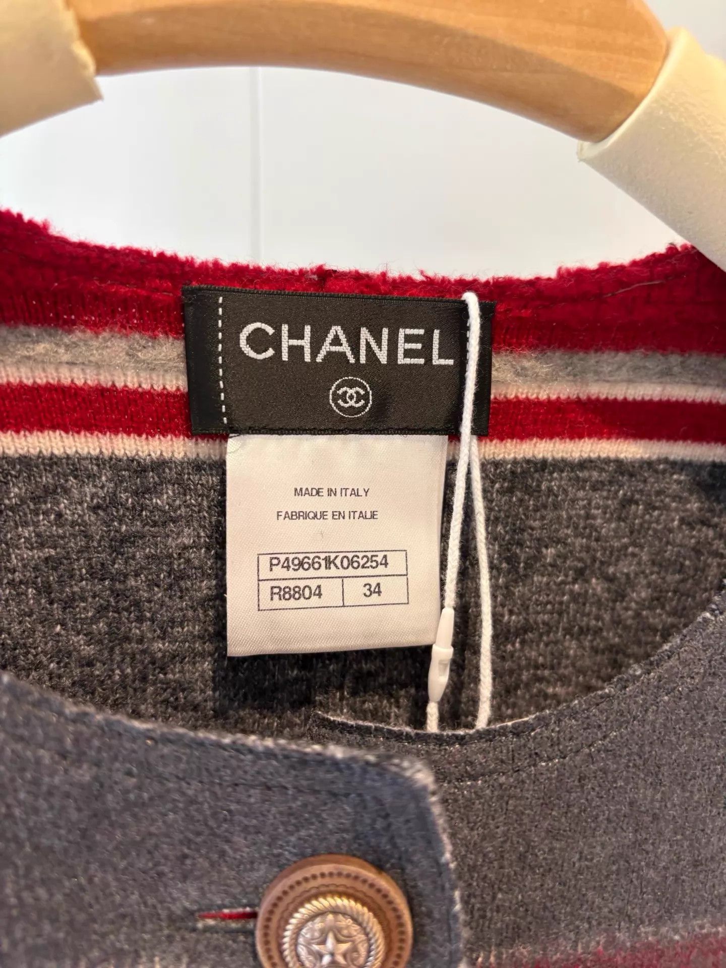 Chanel Chanel Mint Dark Gray Two - Tone Striped Wool Jacket Size 34 Size XS / US 0-2 / IT 36-38 - 3 Thumbnail
