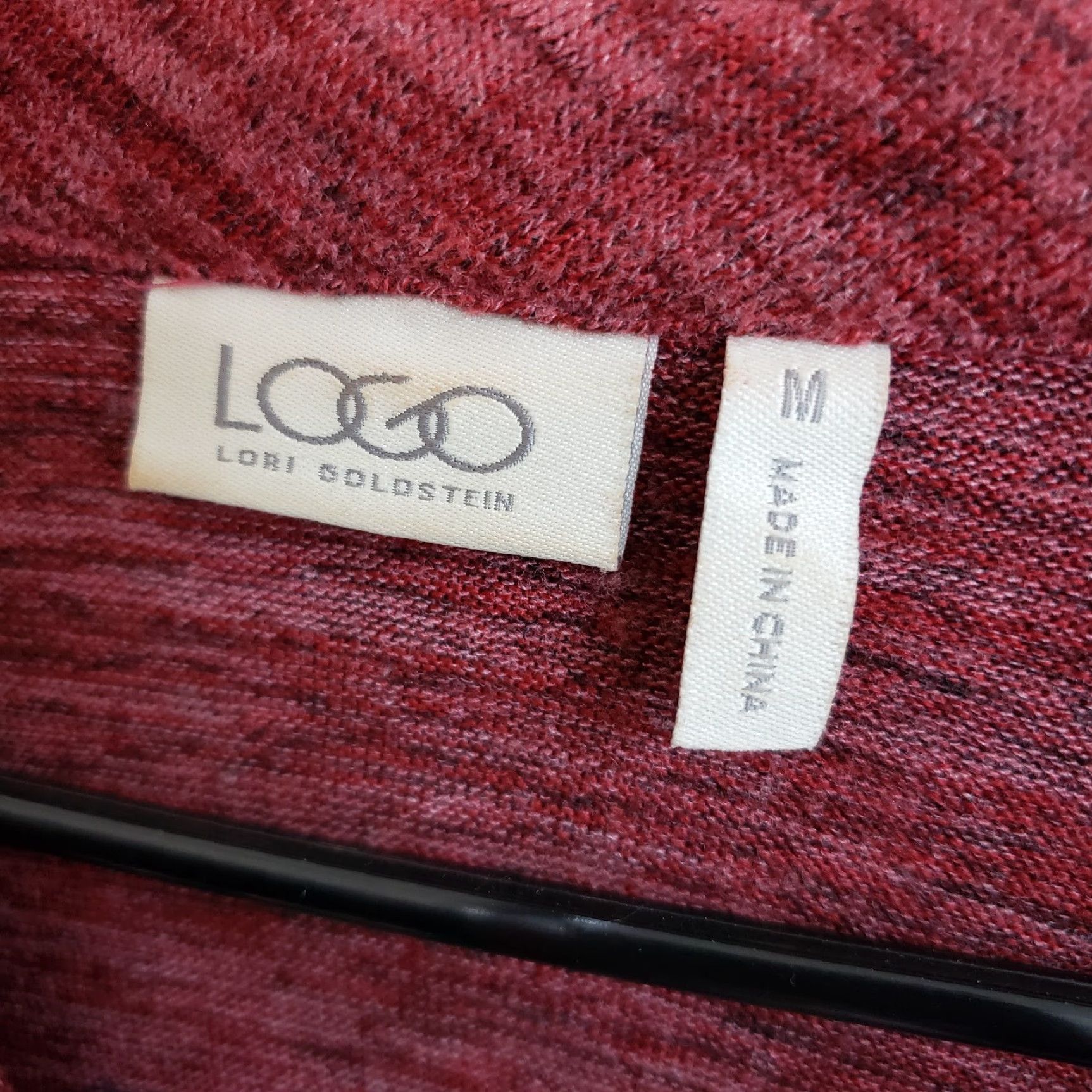 Vintage LOGO Lori Goldstein Womens Cardigan Sz M Red Zip Long Sleeve V-Neck Couture Sweater Size M / US 6-8 / IT 42-44 - 6 Thumbnail