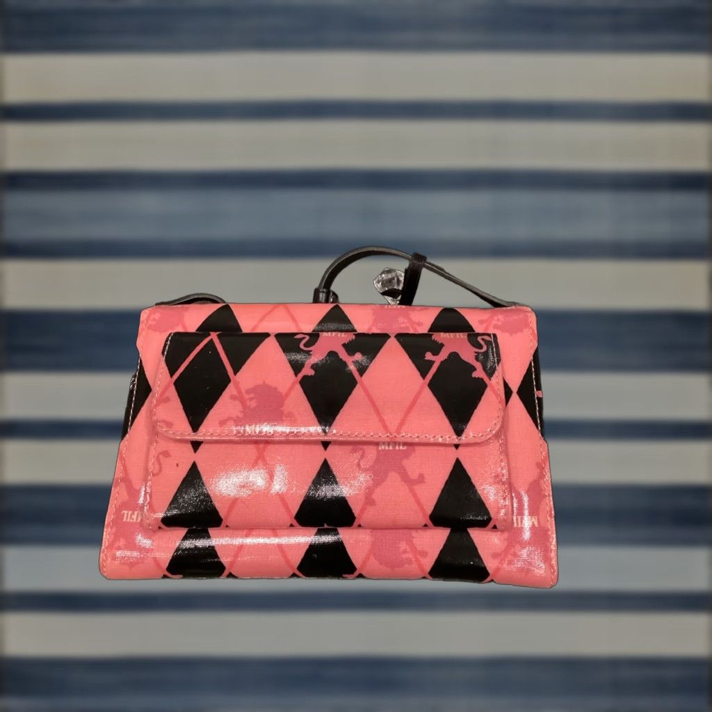 Vintage VINTAGE My Flat In London Jan Haedrich Medium Bag Pink Purse Quilted Canvas Adult Unisex 7.5 4 inches Everyday Size ONE SIZE - 1 Thumbnail