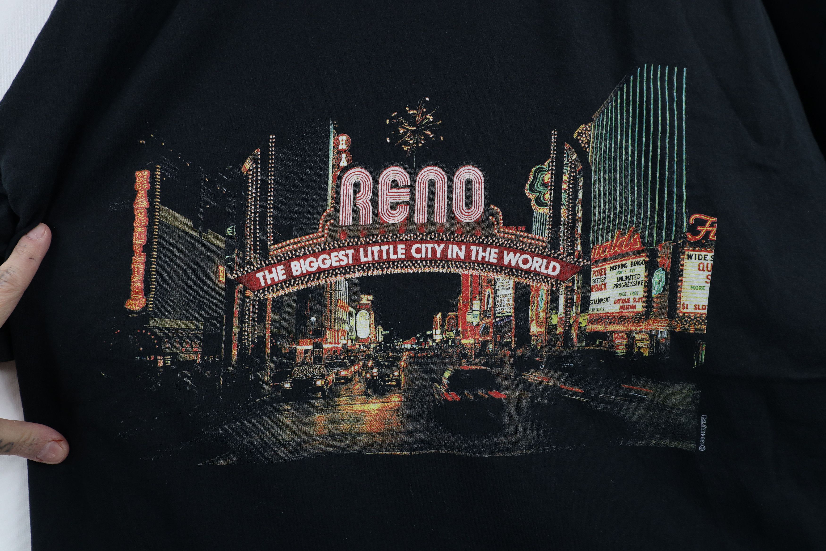 Vintage Vintage 90s Streetwear Reno Nevada Big Little City T-Shirt Size US XXL / EU 58 / 5 - 4 Thumbnail