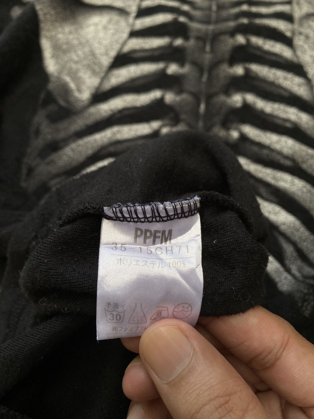 Japanese Brand PPFM Skeleton Fleece L.Sleeve Rare Design Size US L / EU 52-54 / 3 - 7 Thumbnail