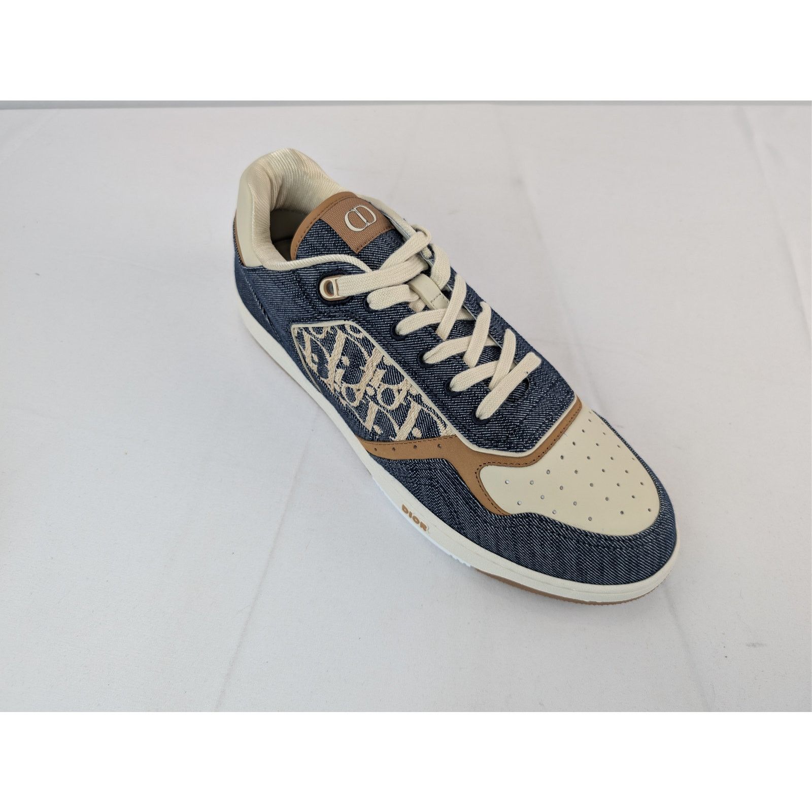 Dior o1rshd1 B27 Raffia Denim Uptown Low-Top Sneaker Blue/Brown Size US 13 / EU 46 - 3 Thumbnail