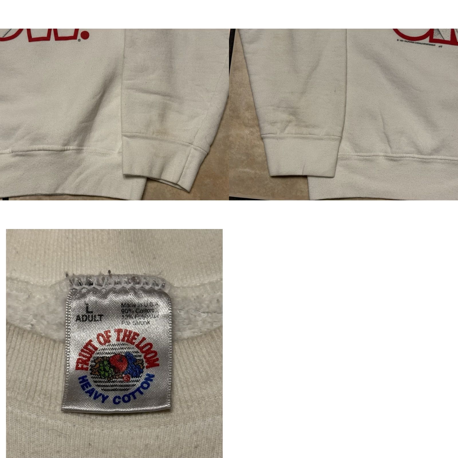 Fruit Of The Loom VINTAGE Fruit of the Loom Rock Solid Gym Jesus Crewneck Sweatshirt L White Cotton Fleece Logo Graphic Print Mens Size US L / EU 52-54 / 3 - 10 Thumbnail