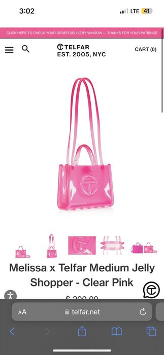 Melissa x Telfar Medium Jelly Shopper - Clear Pink