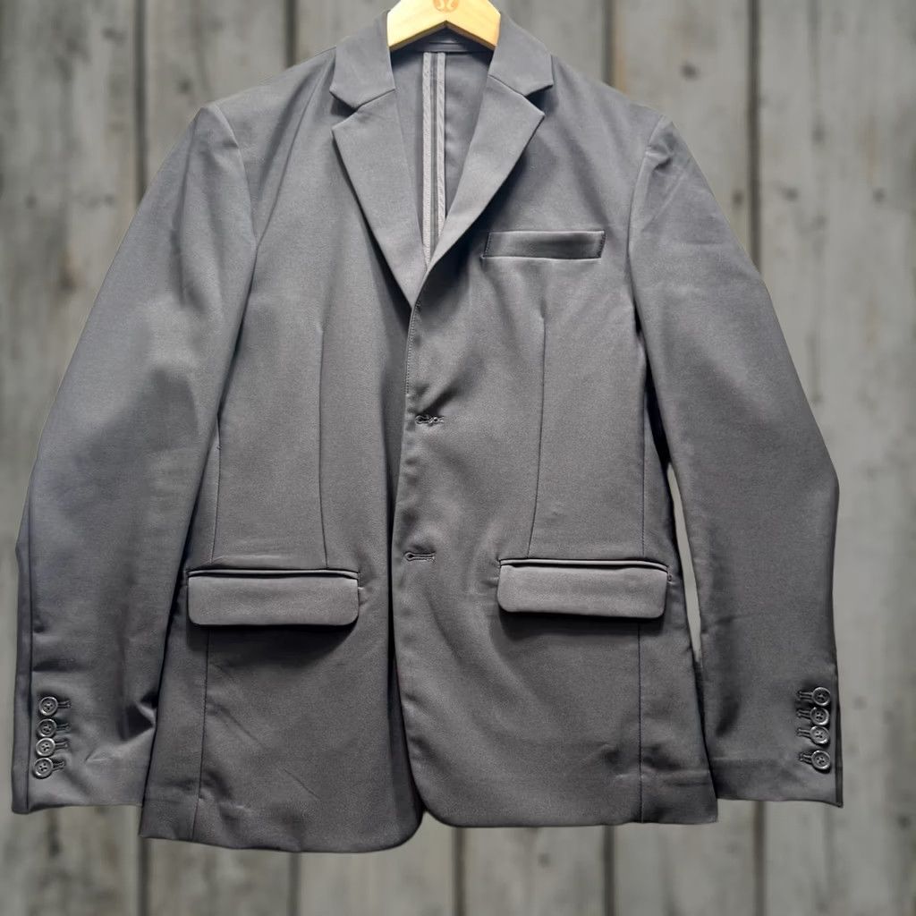 Vintage Tailored Athlete Tech Suit Jacket Mens 38 Gray Athletic Fit Two-Button Notch Lapel Two-Button Front SH Jacket Size 38R - 1 Thumbnail