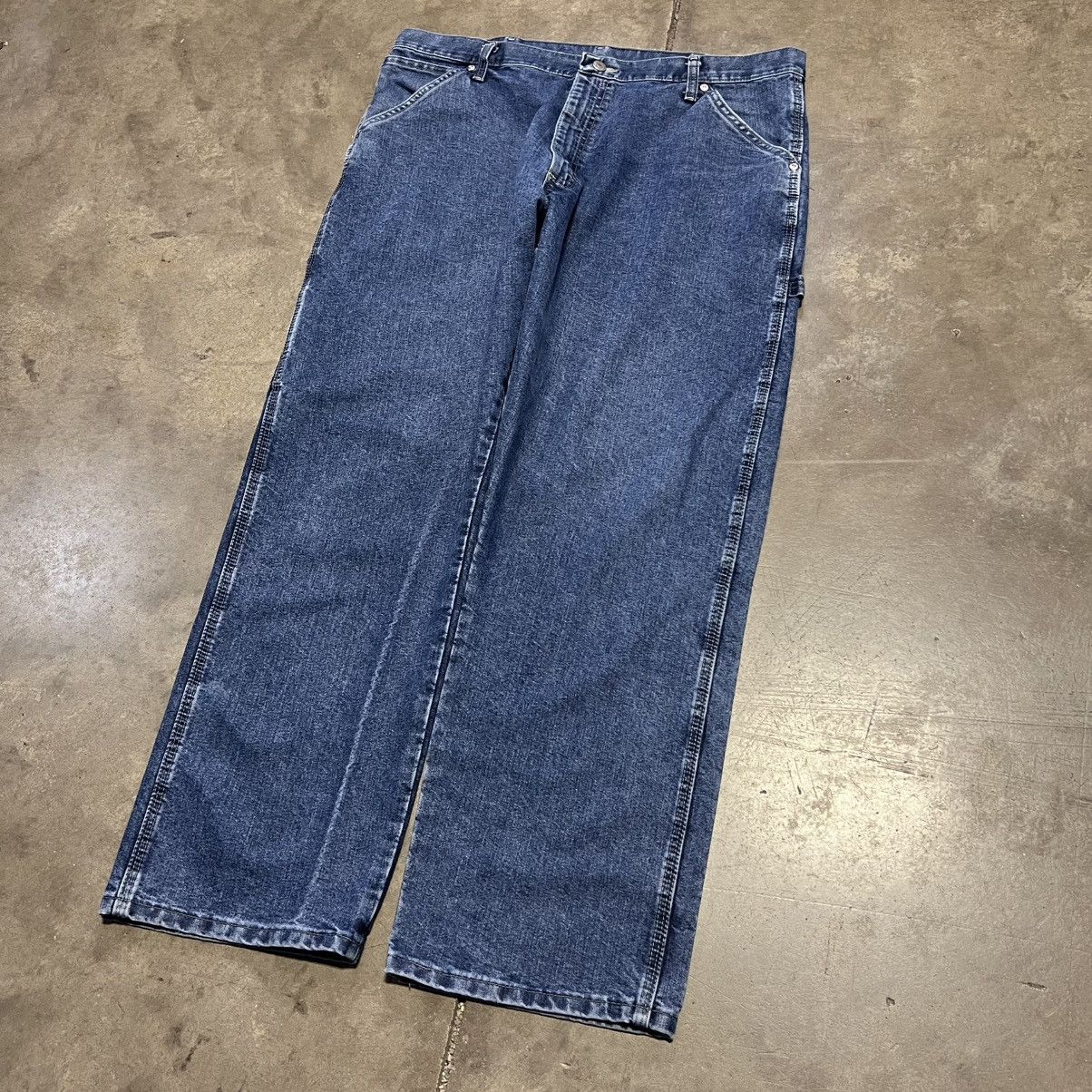 Vintage × Wrangler Vintage Wrangler Carpenter Workwear Jeans Baggy Faded Skater Size US 38 / EU 54 - 5 Thumbnail