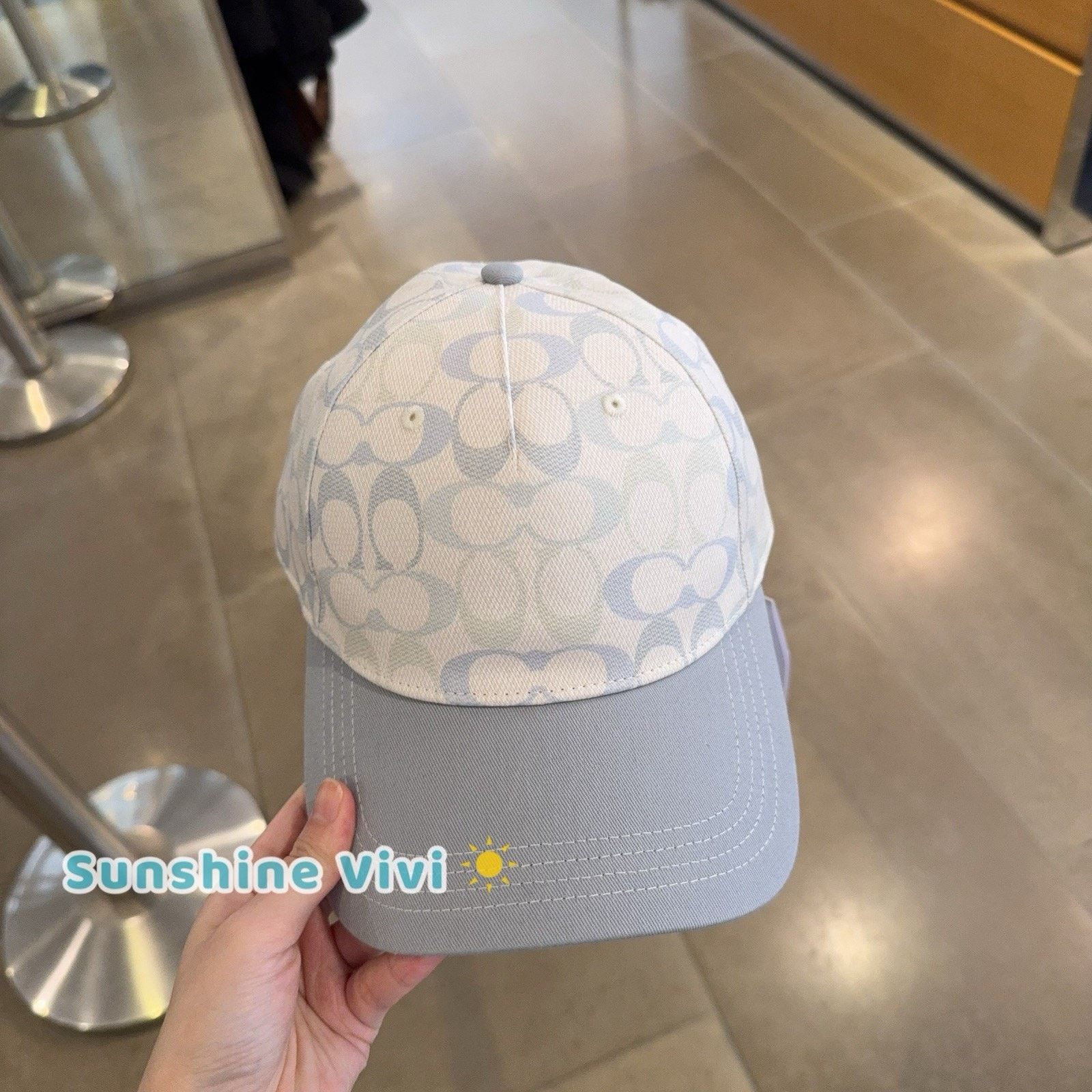 Coach NWT COACH Baseball Signature Hat chalk blue one size CEH64 Size ONE SIZE - 1 Thumbnail