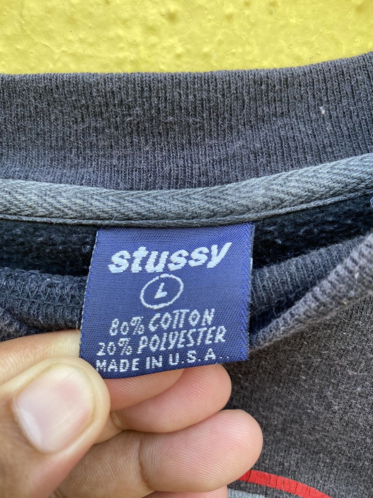 Stussy Vintage Stussy sunfaded big logo spell out sweatshirt Size US L / EU 52-54 / 3 - 9 Thumbnail