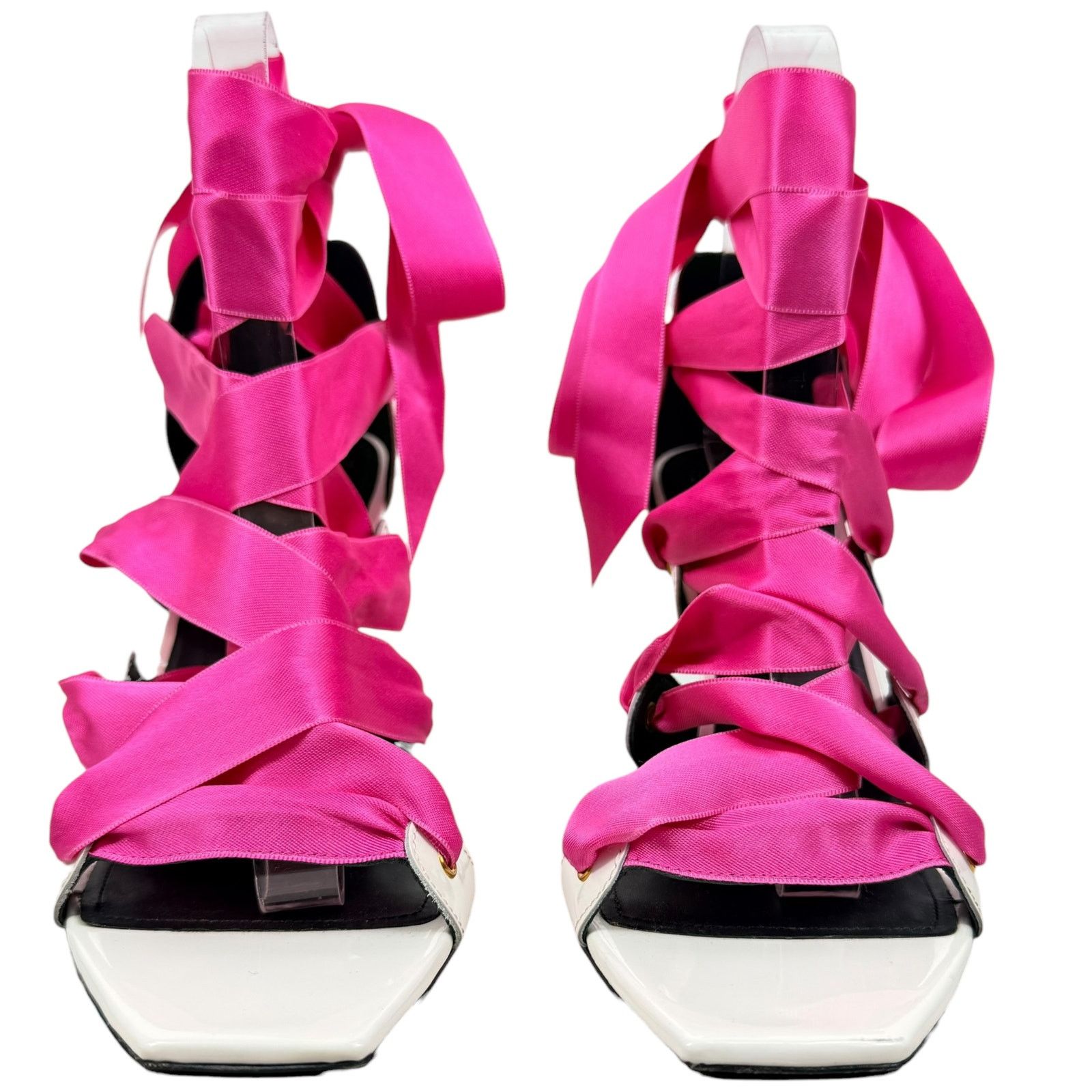 Balmain Balmain x Barbie Unity Ribbon Ankle Strap Leather Sandals Size US 8 / IT 38 - 4 Thumbnail