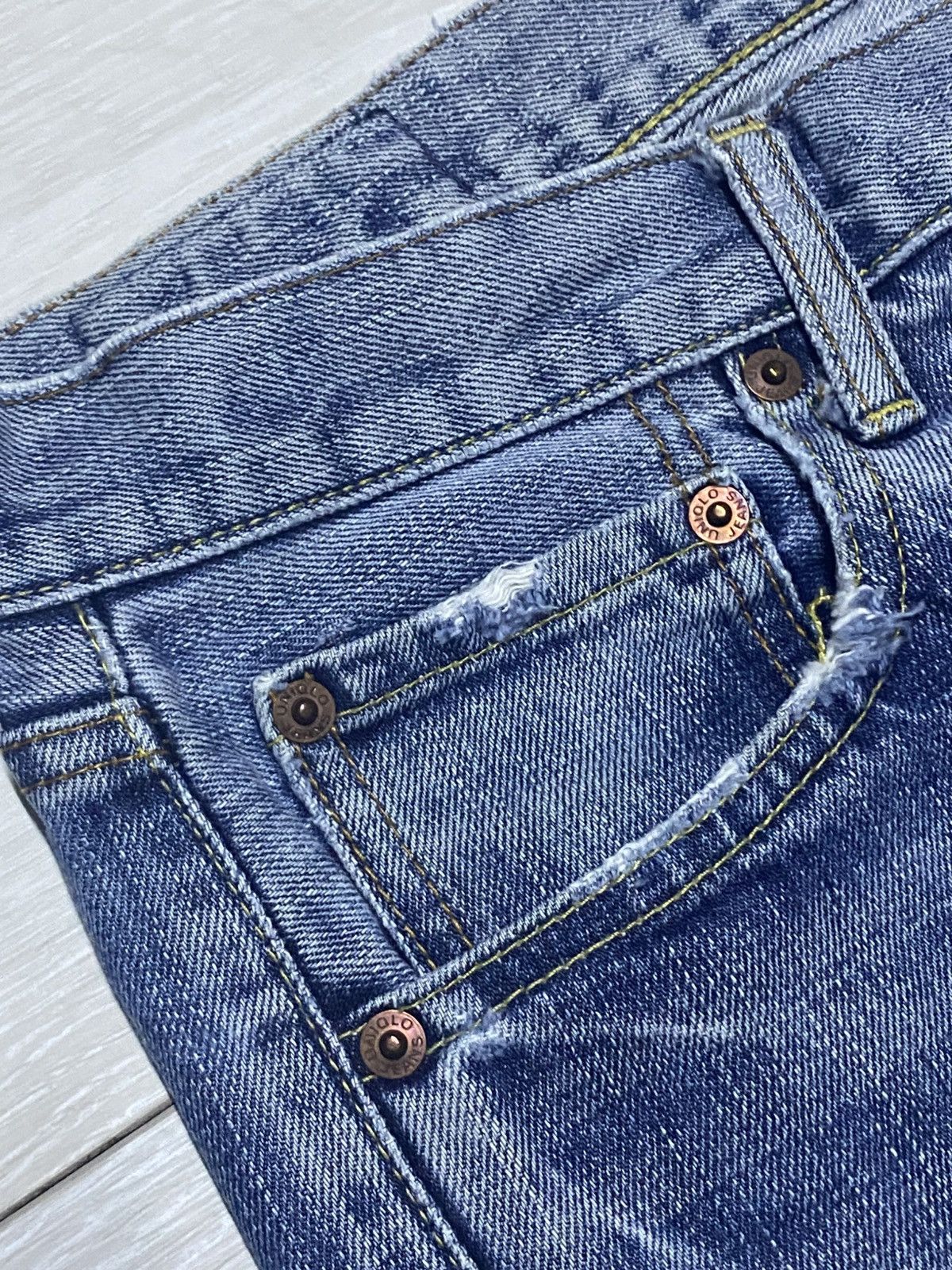 Uniqlo Vintage Japanese Brand Uniqlo S003 Faded Wash Baggy Jeans Size US 33 - 7 Thumbnail