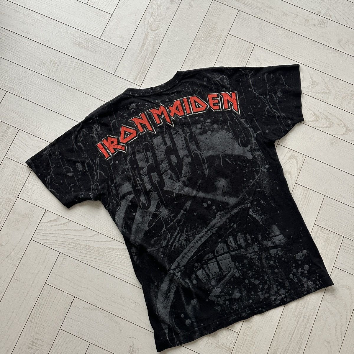 Iron Maiden Vintage 00s Iron Maiden Bravado AOP tee y2k Powerslave Rock Size US M / EU 48-50 / 2 - 6 Thumbnail
