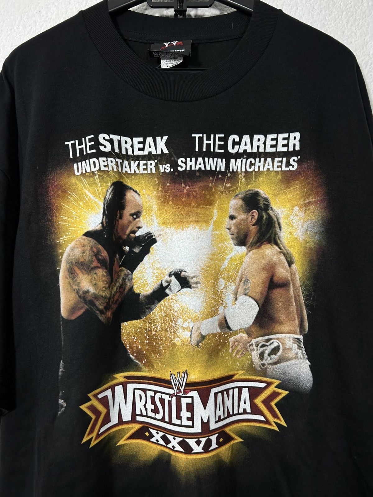 Vintage × WWE 2010 Wrestlemania XXVI Undertaker ve Shawn Michaels Size US XL / EU 56 / 4 - 3 Thumbnail