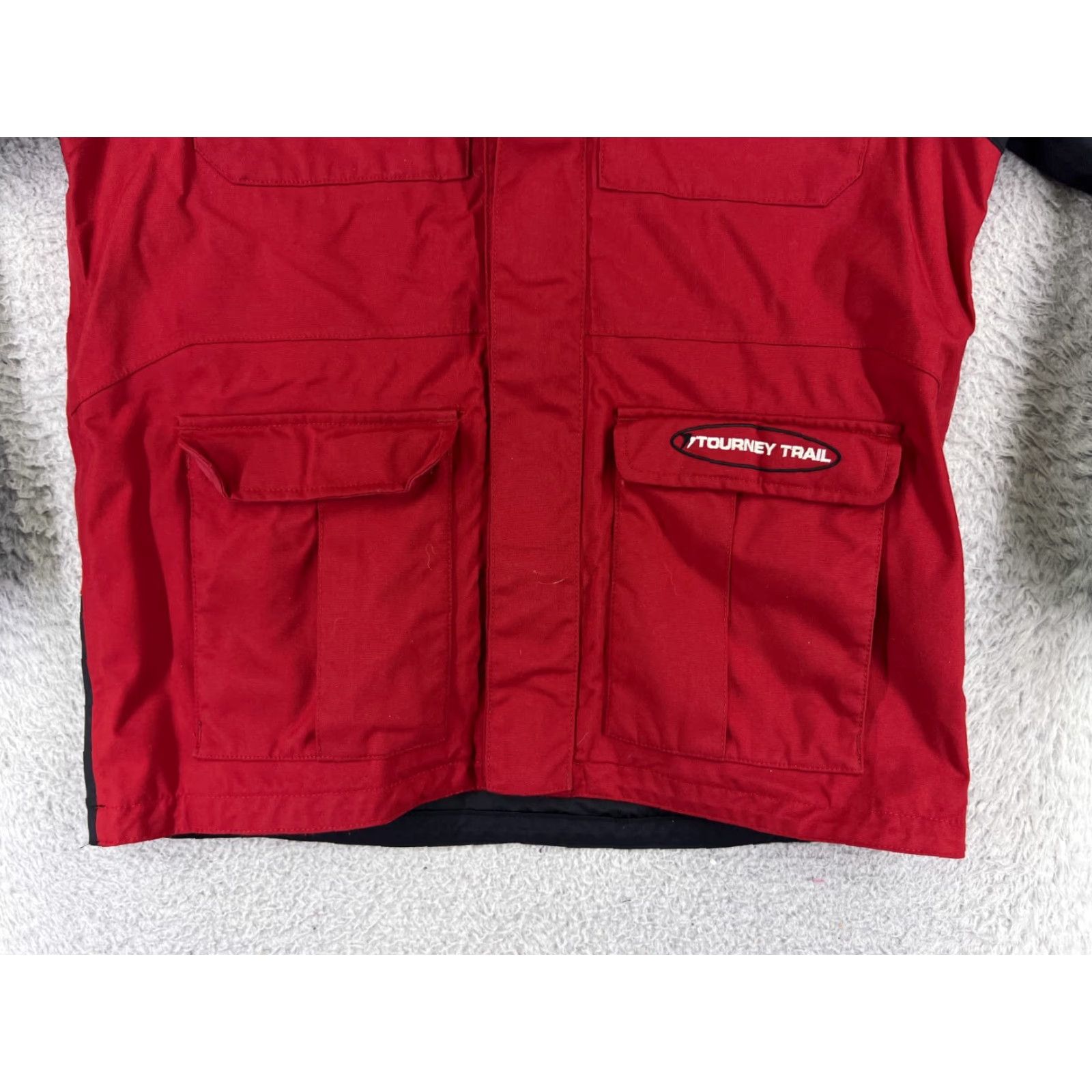 Vintage Cabelas Jacket Women Large Red Black Hooded Windbreaker 100% Nylon Retro Outdoor Size L / US 10 / IT 46 - 6 Thumbnail