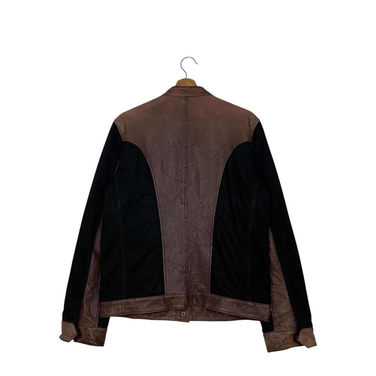 Japanese Brand Y2K MOVEMENT CULTURE Hybrid Leather Jacket #2723-C122 Size US S / EU 44-46 / 1 - 7 Thumbnail