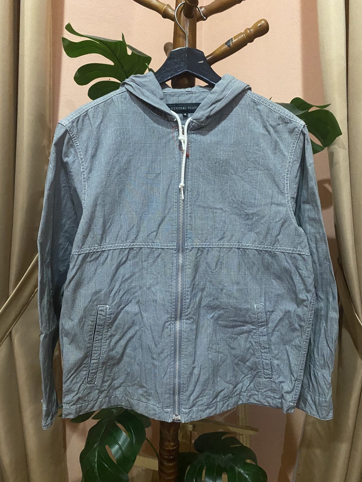Japanese Brand General Supply Plaid Hooded Lightweight Jacket Size US S / EU 44-46 / 1 - 1 Thumbnail