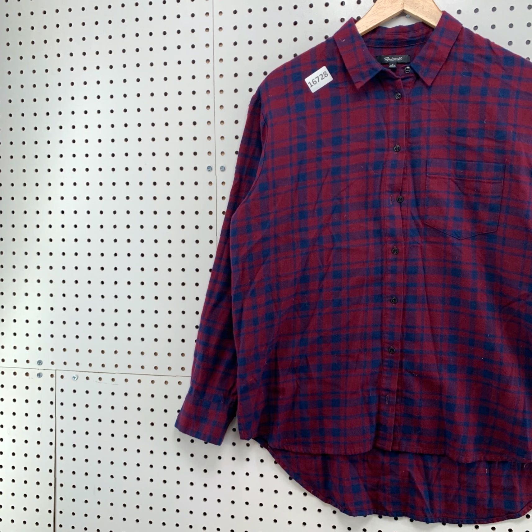Madewell Madewell Button-Up Shirt Womens Medium Blue Purple Plaid Long Sleeve 100% Cotton Size M / US 6-8 / IT 42-44 - 3 Thumbnail
